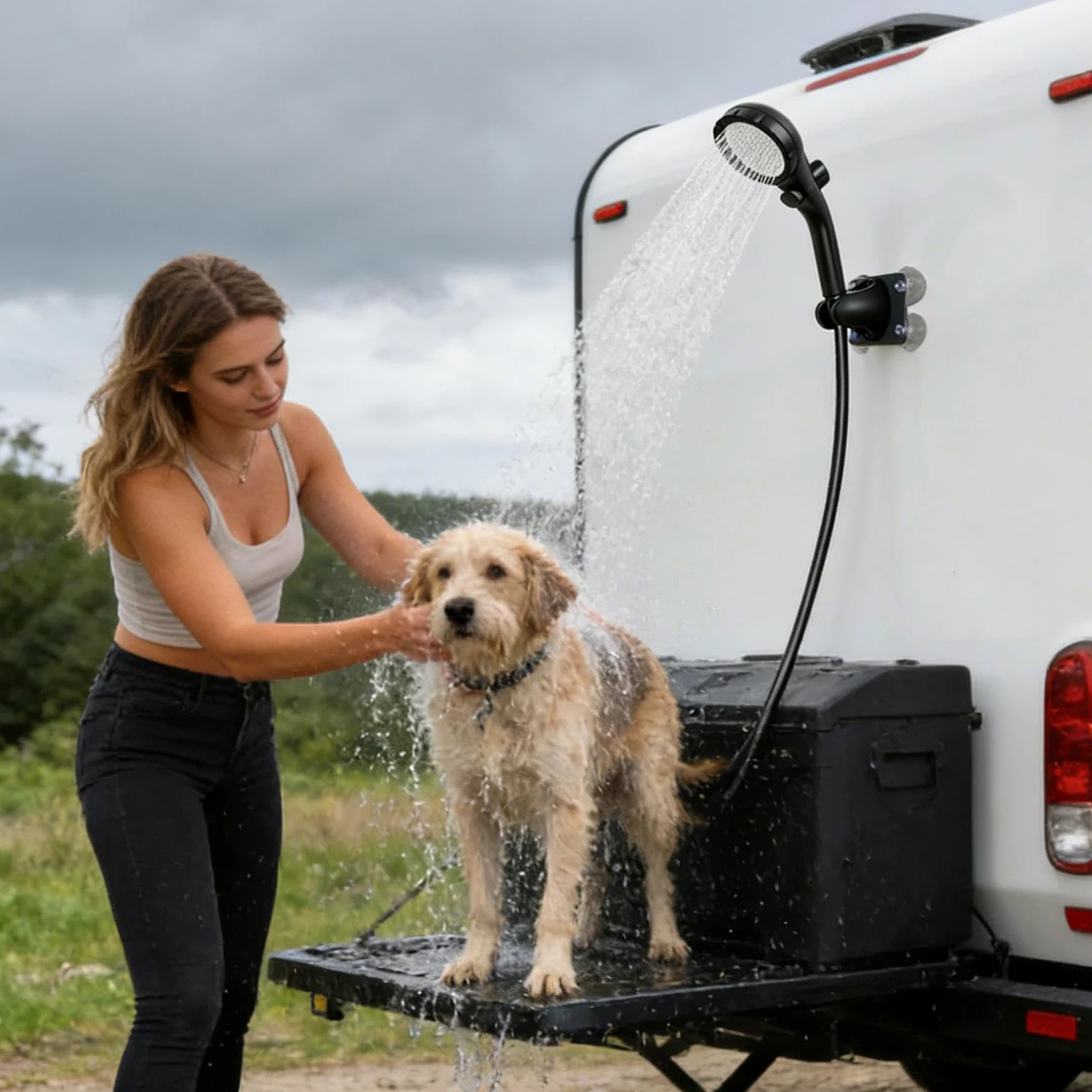Ducha Portátil para Acampada 2400mAh para Suministros de Lavado de Coche | Ducha De Lavado Para Coche Y Acampada Para Playa Viajes Acampada Senderismo Pesca Jardinería Y Montañismo