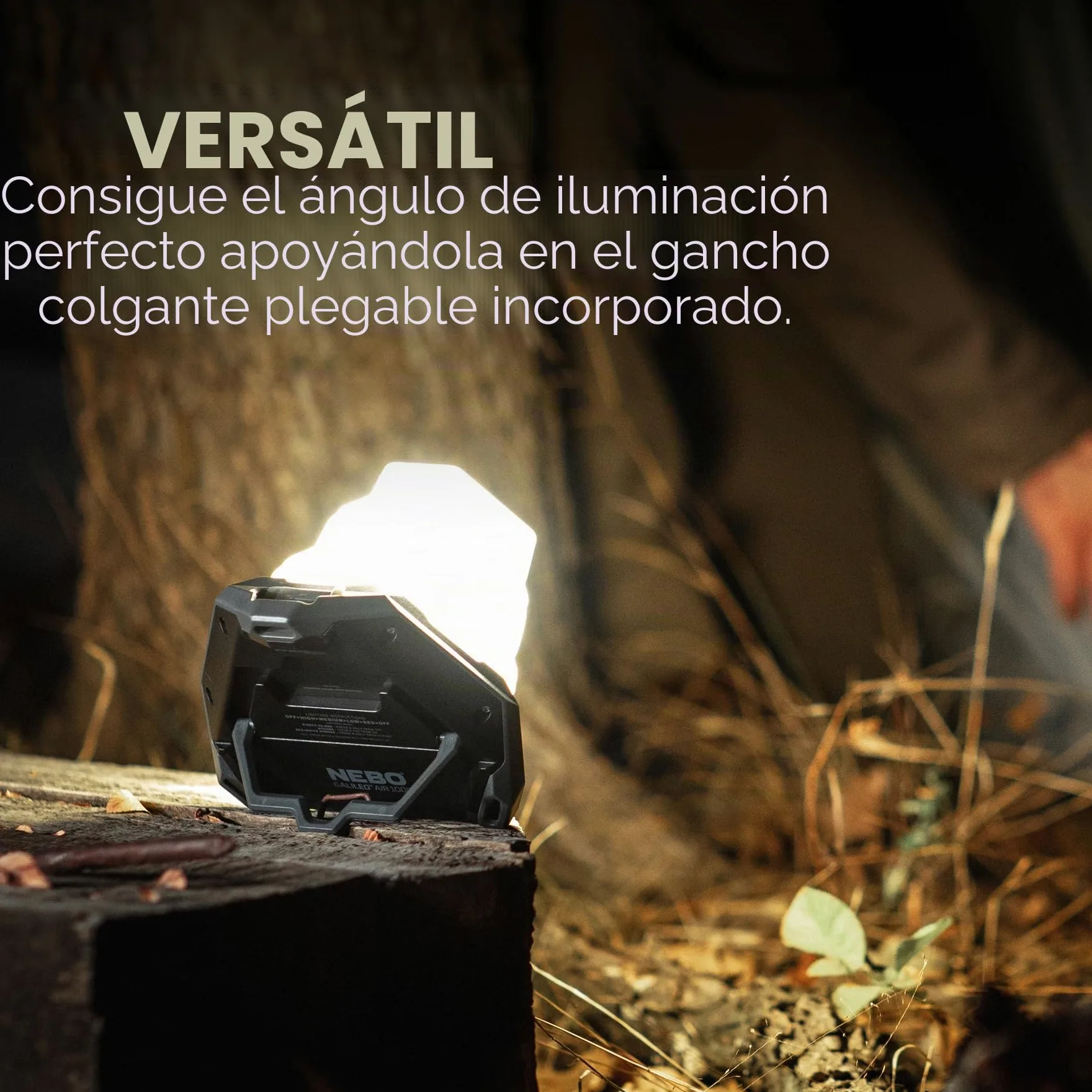 NEBO Galileo AIR 1000 Lantern - Luz de Camping Recargable y Banco de Energía - Potente Linterna Plegable de 1000 Lúmenes