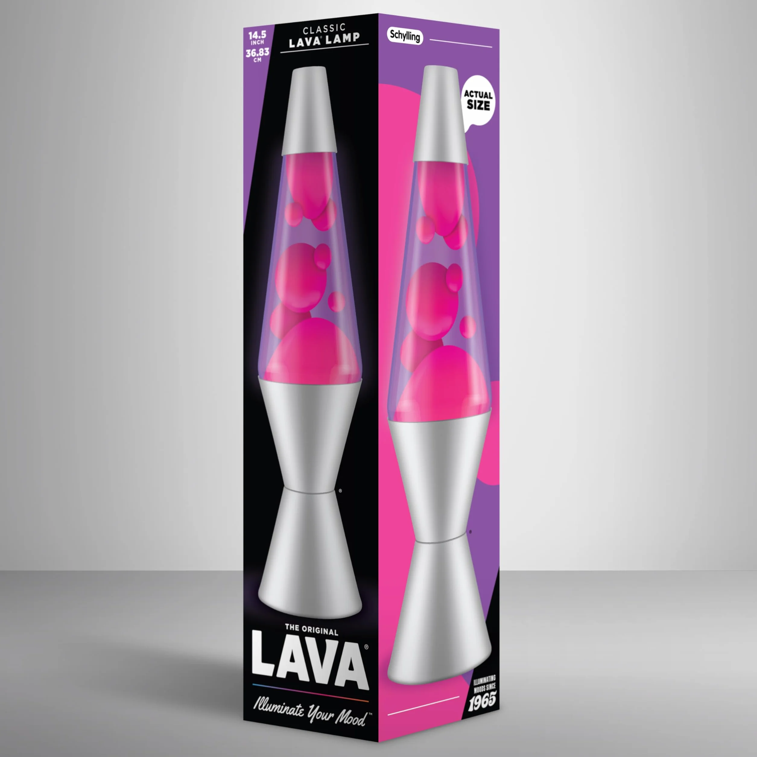 Lámpara Lava 2121 Original 14,5 Pulgadas, Cera Rosa, Líquido Morado