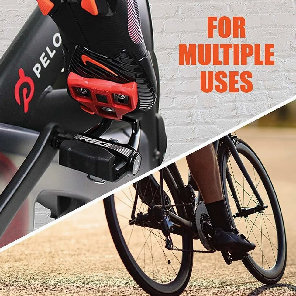BV Pedales de Bicicleta Shimano SPD/Look Delta, compatibles con 9/16 Pulgadas con Clips para los Dedos, Pedales Peloton para Zapatos Regulares, jaulas de Dedos para Bicicleta Peloton, Pedales de