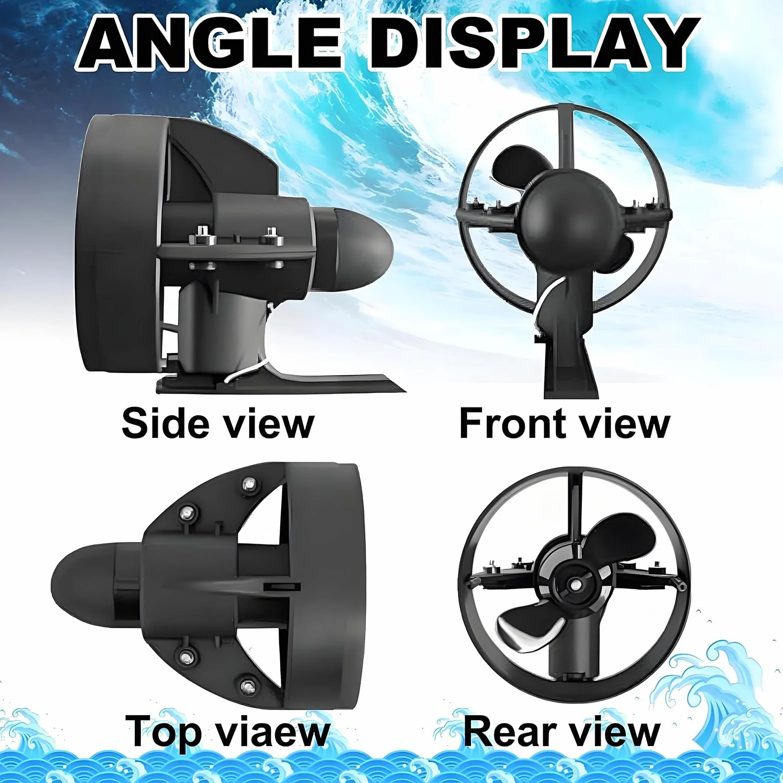Tabla Surf Eléctrica con Motor Propulsión Subacuática 4-5 km/h 9 Pulgadas para Kayak SUP Paddle