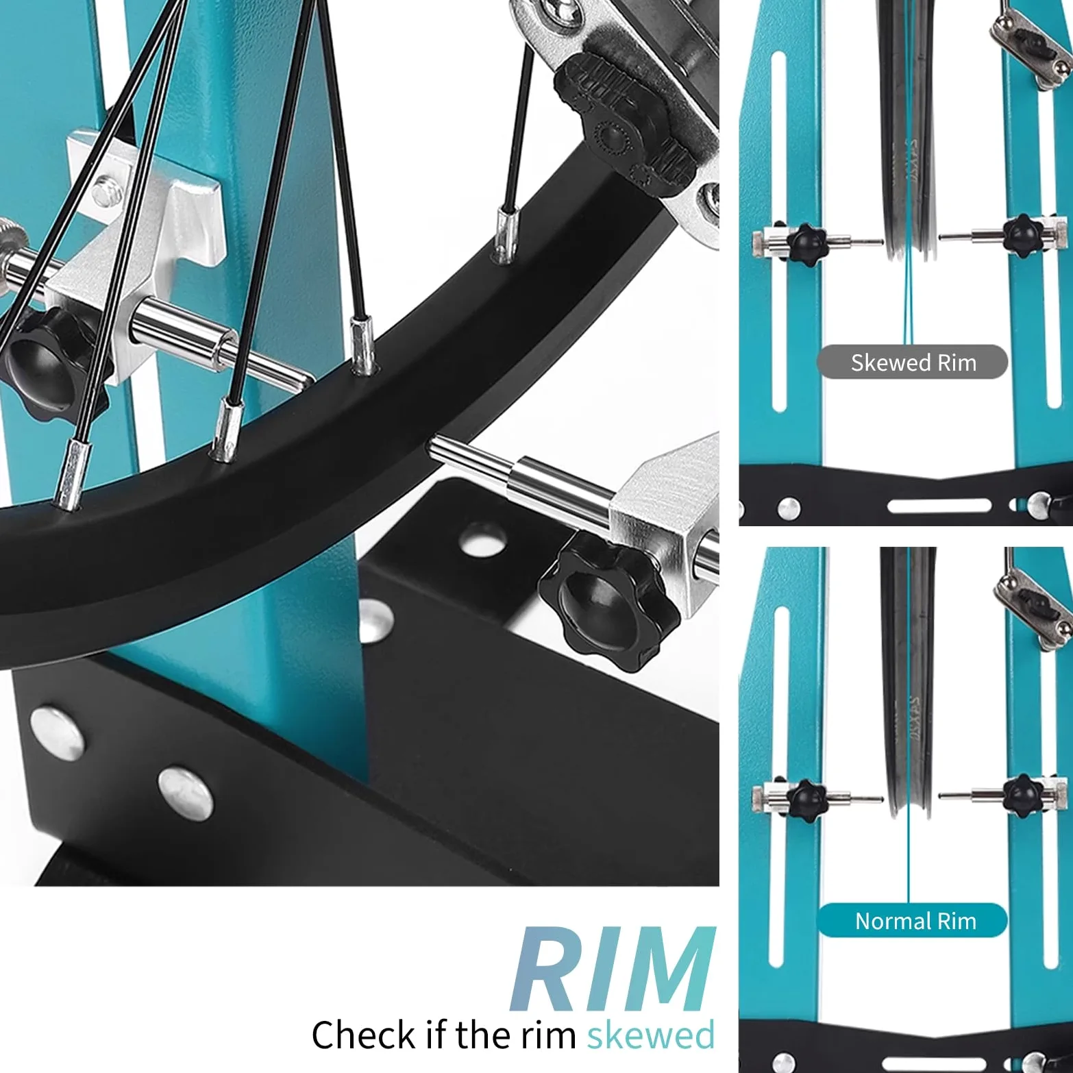 Soporte para rueda de bicicleta de 16 a 29 pulgadas, herramienta de mantenimiento de llantas de bicicleta con llave de radios, herramienta de calibración de ruedas para MTB, carretera