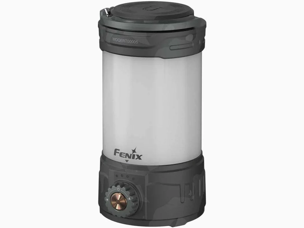 Fenix CL26R Pro Linterna de camping, camuflaje gris, 650 lúmenes brillante, recargable USB-C, compacta y portátil, perfecta para huracanes, emergencias, senderismo, cortes de energía con organizador