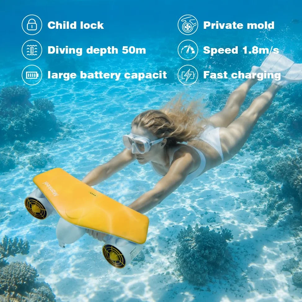 Patinete Eléctrico Subacuático – Mankeel Dual Motores con Soporte para cámara de acción para niños y Adultos, Patinete acuático Impermeable de 50 m para Buceo, esnórquel