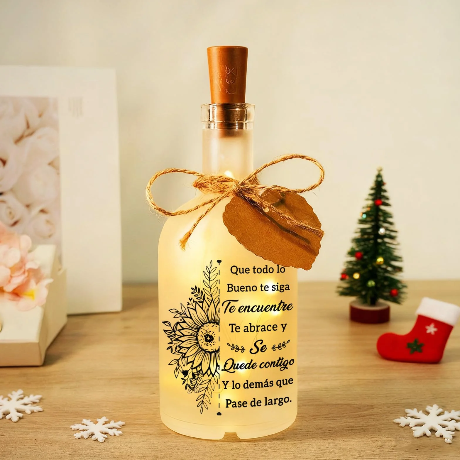 Lámpara de Botella Regalos Navidad Originales para Mujer, Regalo de Reyes Mujer Cumpleaños
