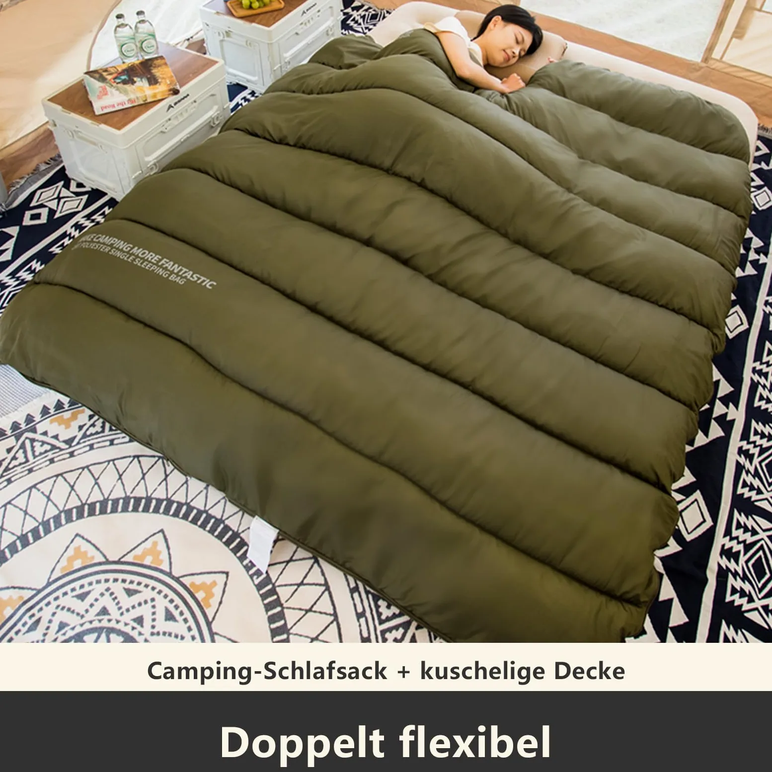 BISINNA Saco de Dormir para Adultos, de Camping, con Grafeno y Poliéster, Silencioso - Transpirable - 220x90cm para 4 Estaciones (1.8kg/2.5kg)