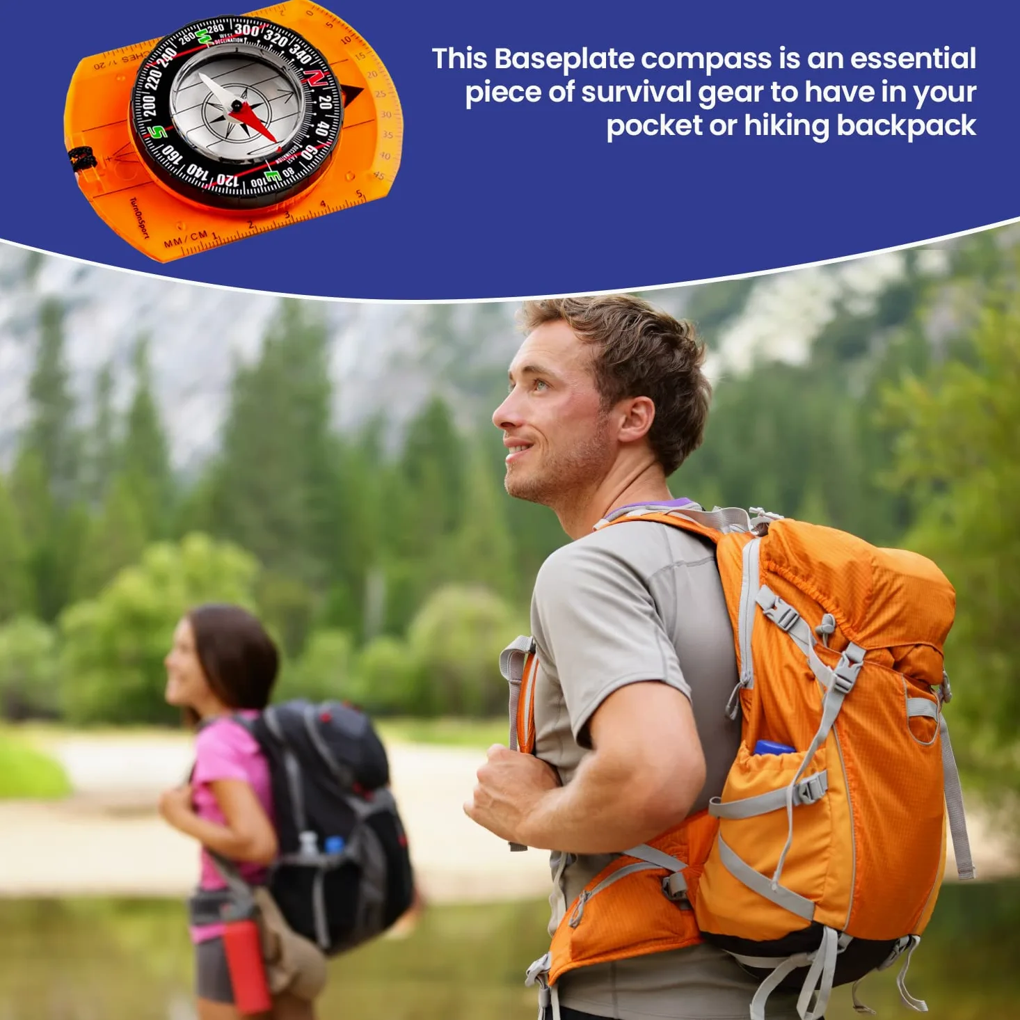 Brújula orientadora Brújula de senderismo para mochileros Brújula avanzada Scout Camping y navegación Brújula para niños Brújulas infantiles para lectura de mapas, placa base de supervivencia