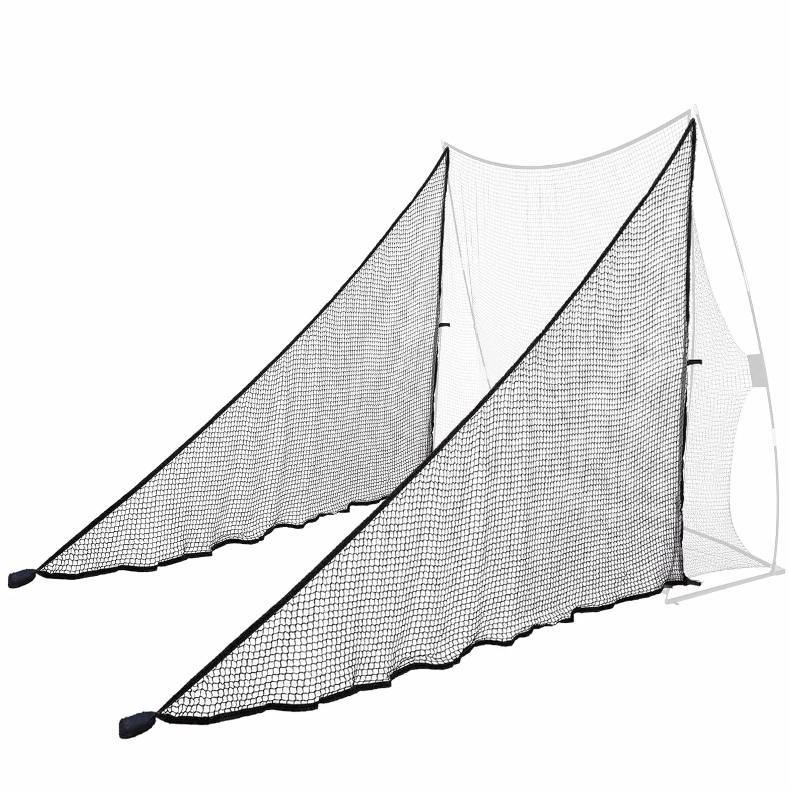 2 redes de golf de 7 pies de altura con dos sacos de arena para marco de redes de golpeo de golf; red de barrera de práctica de golf para golf, béisbol, hockey, fútbol