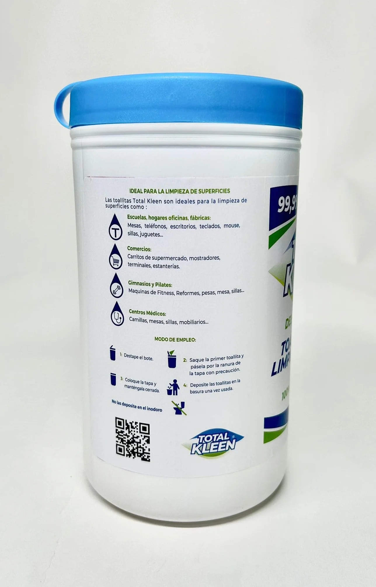 Total Kleen Toallitas de limpieza multiusos biodegradables 100 unidades desinfectantes