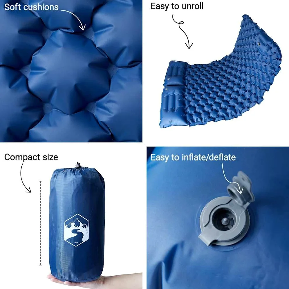 vidaXL colchón de Camping autoinflable colchones de Camping autoinflables colchón de Camping Doble