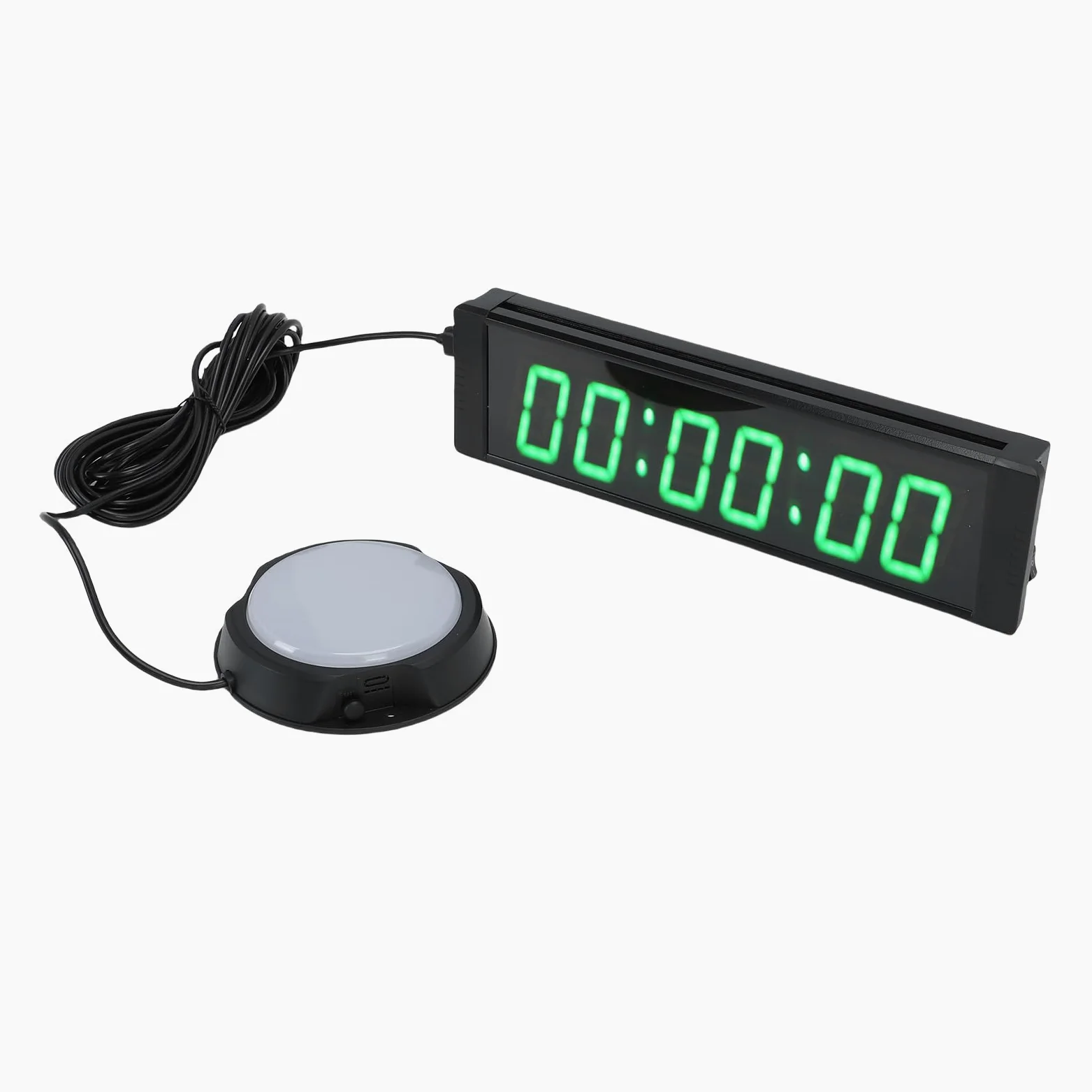 Focket Temporizador de, 6 Dígitos, Pantalla LED Verde de 1,5 Pulgadas, Cronómetro, Temporizador de Cuenta Regresiva Multifunción con Control Remoto y Botón con Cable para Eventos, Reuniones