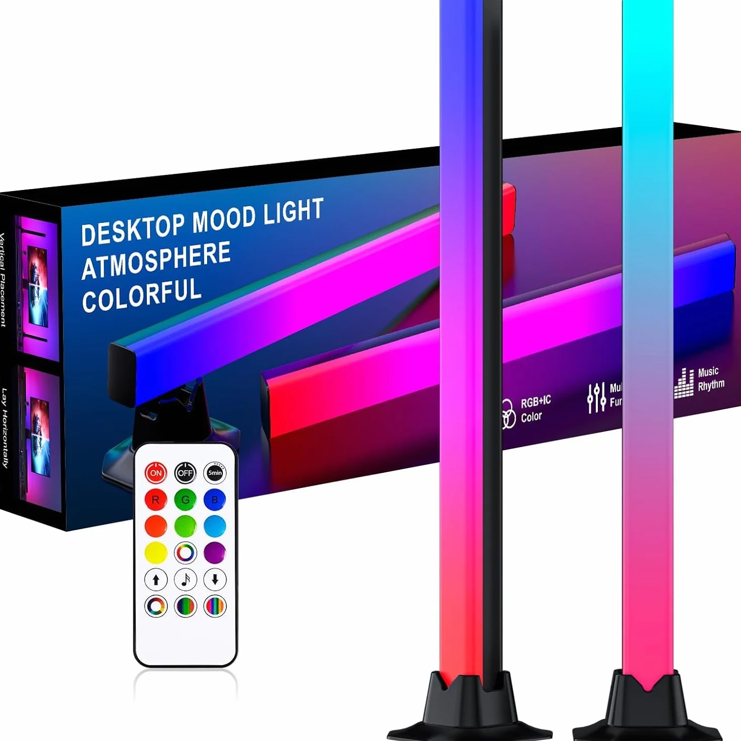 LED RGB Barra de Luz 42CM Arco Iris Inteligente Torre de Iluminación Kit con Mando a Distancia