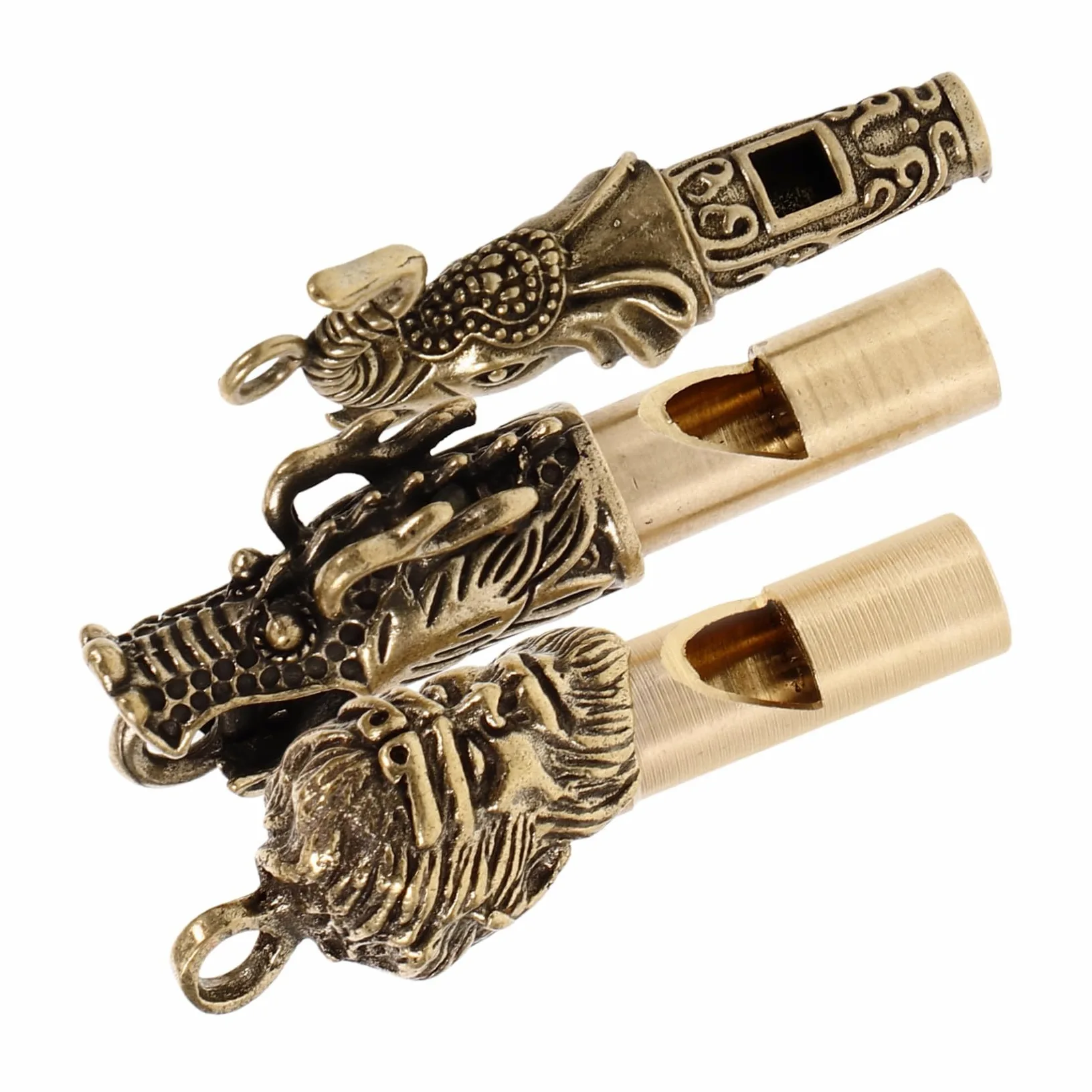 BESPORTBLE Silbato De Latón Silbato De Cobre Colgante De Silbato Accesorio Aire Libre Silbato De Senderismo Decorativo Silbato Portátil para Acampar Silbar Golden