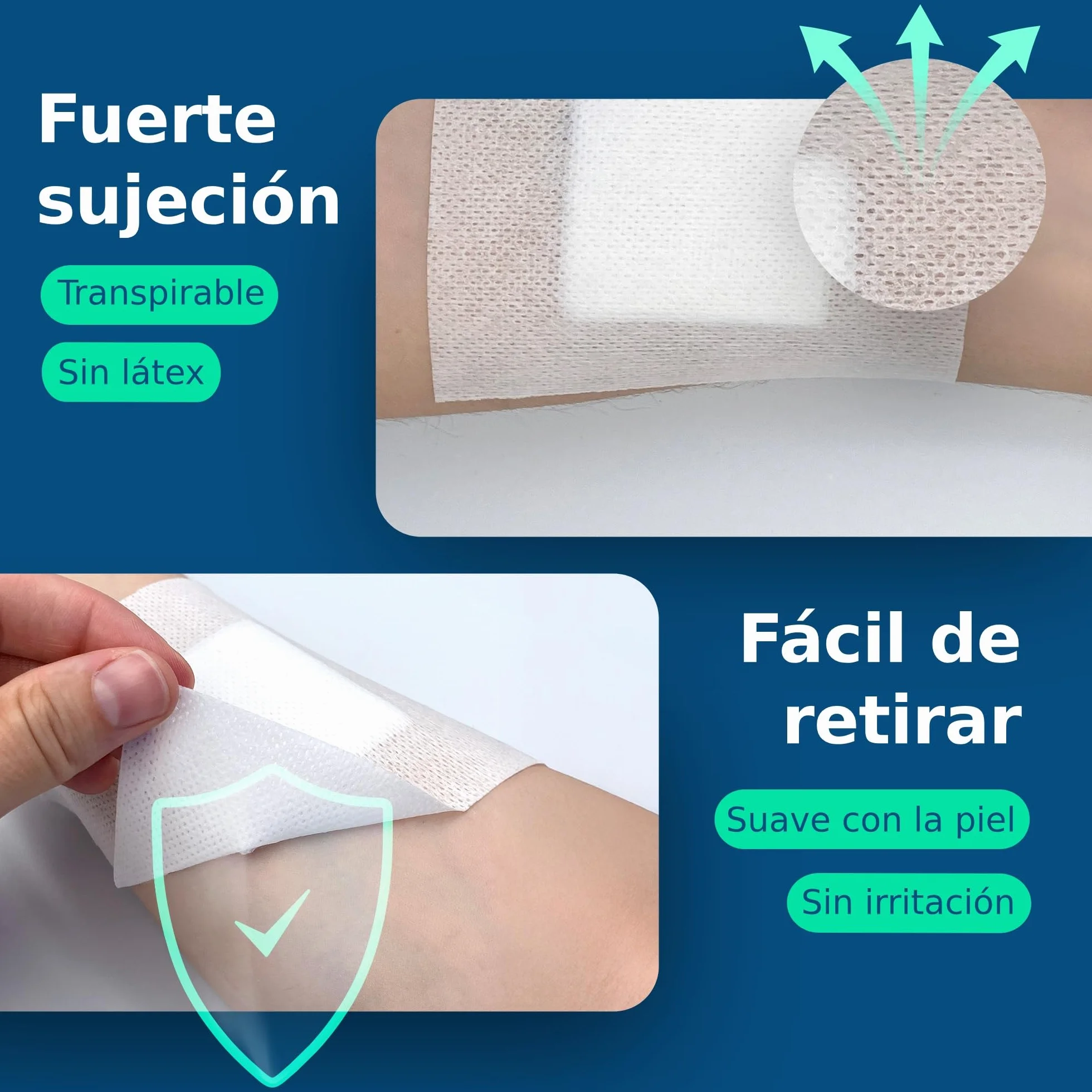 Esparadrapo médico 7,5 cm x 10 m | Cinta adhesiva TNT hipoalergénica transpirable para apósitos