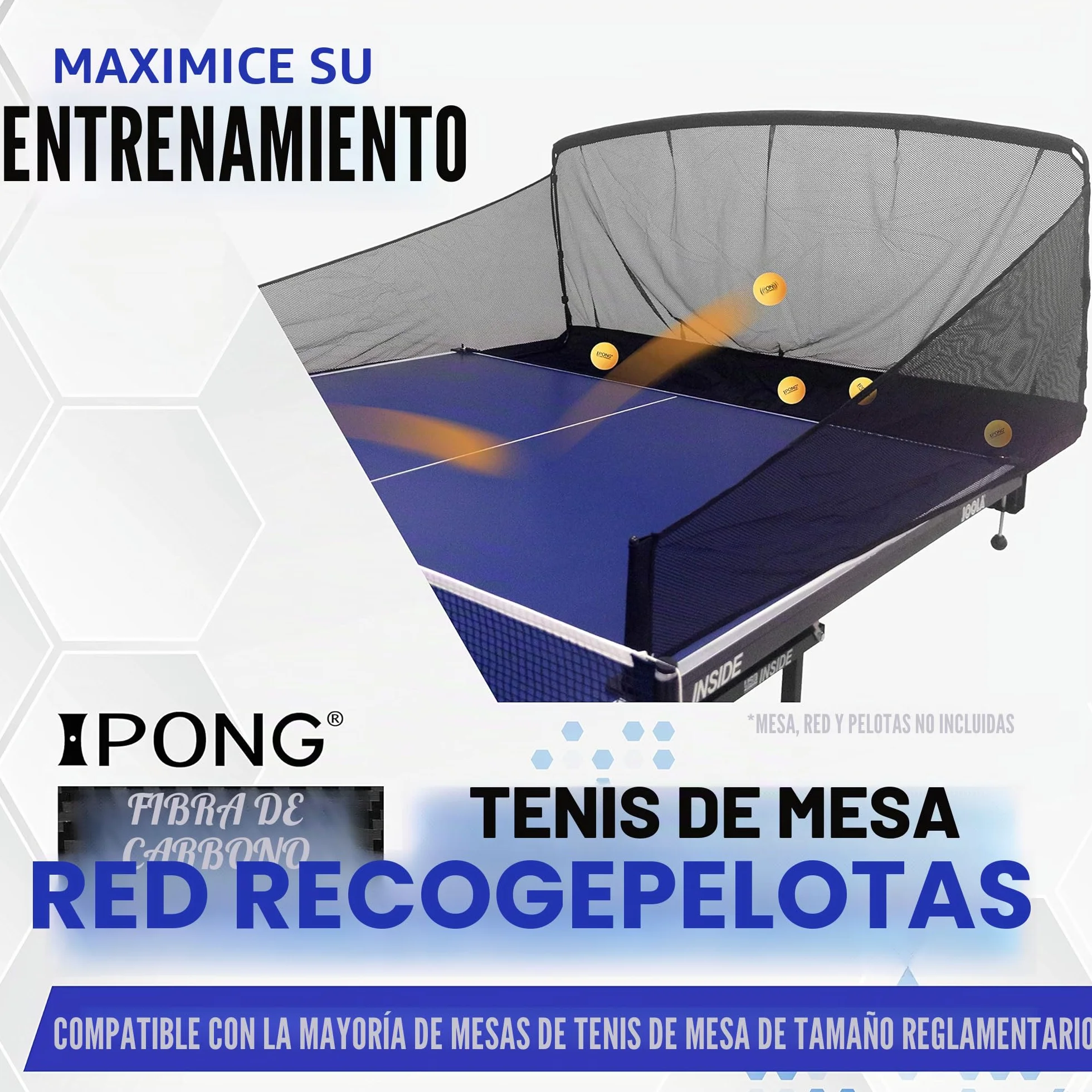 Red de Fibra de Carbono para Atrapar Pelotas de Tenis de Mesa iPong