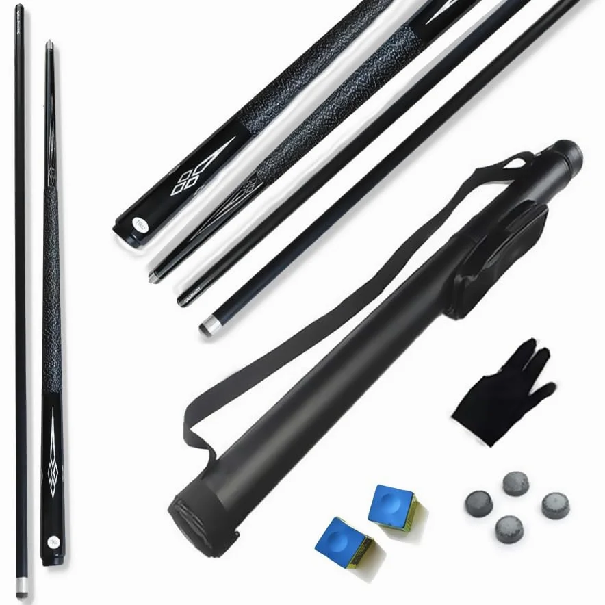 Taco de billar profesional de fibra de carbono, taco de billar de baja desviación, hecho a mano, puntas de 10 mm/11,5 mm, adecuado para deportes de mesa de billar