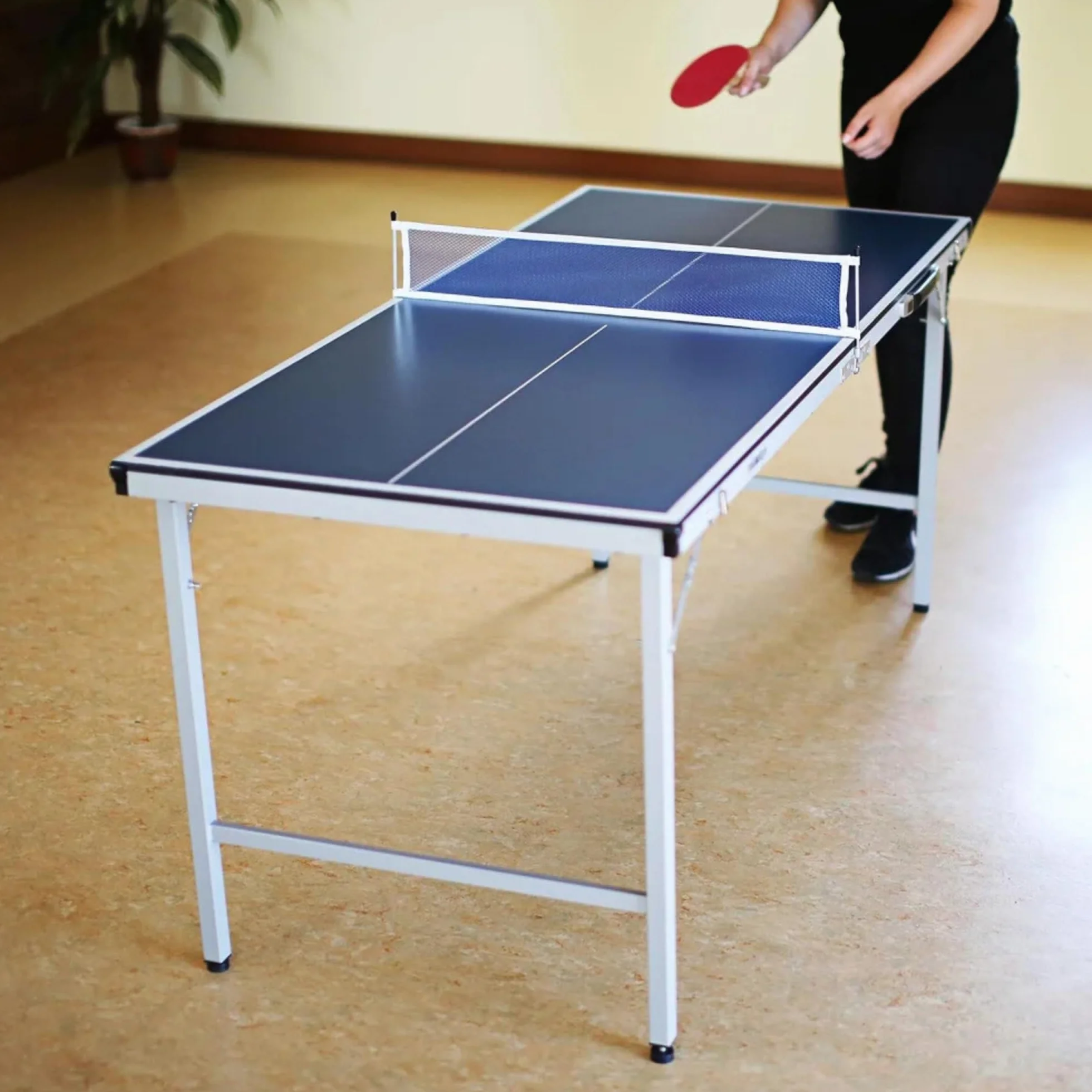 Mesa Ping Pong Infantil 150x67x69 cm Plegable Interior Exterior 2 Raquetas 3 Pelotas Red