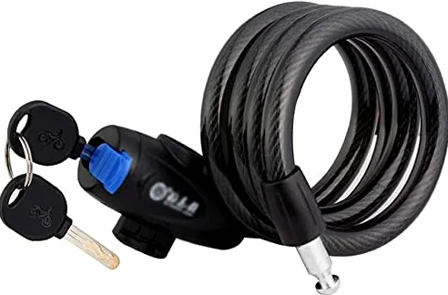 Candado de bicicleta con candado de cable de acero tipo anillo, candado de aleación de acero, con soporte de montaje, negro