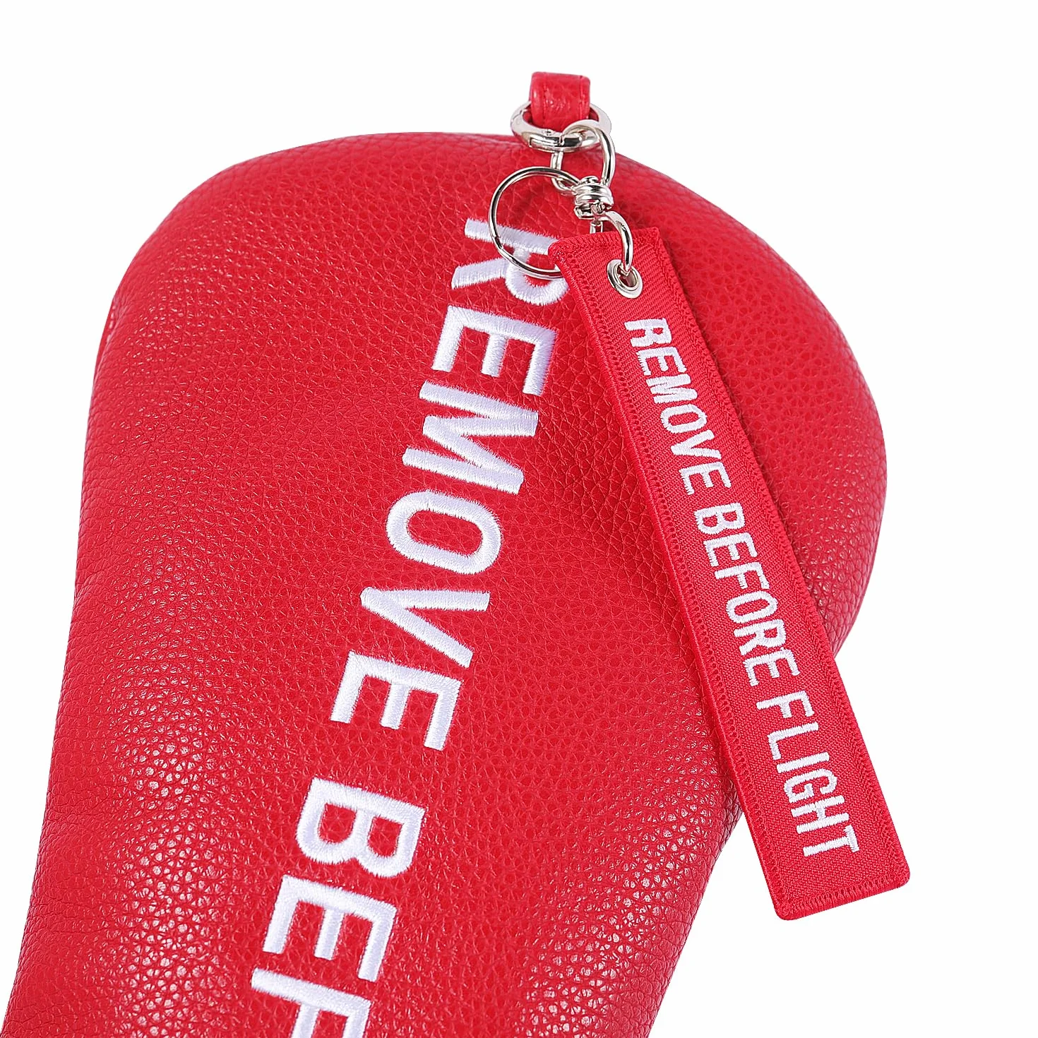 Funda roja para cabeza de golf con diseño de quitar antes de vuelo para palo de conductor