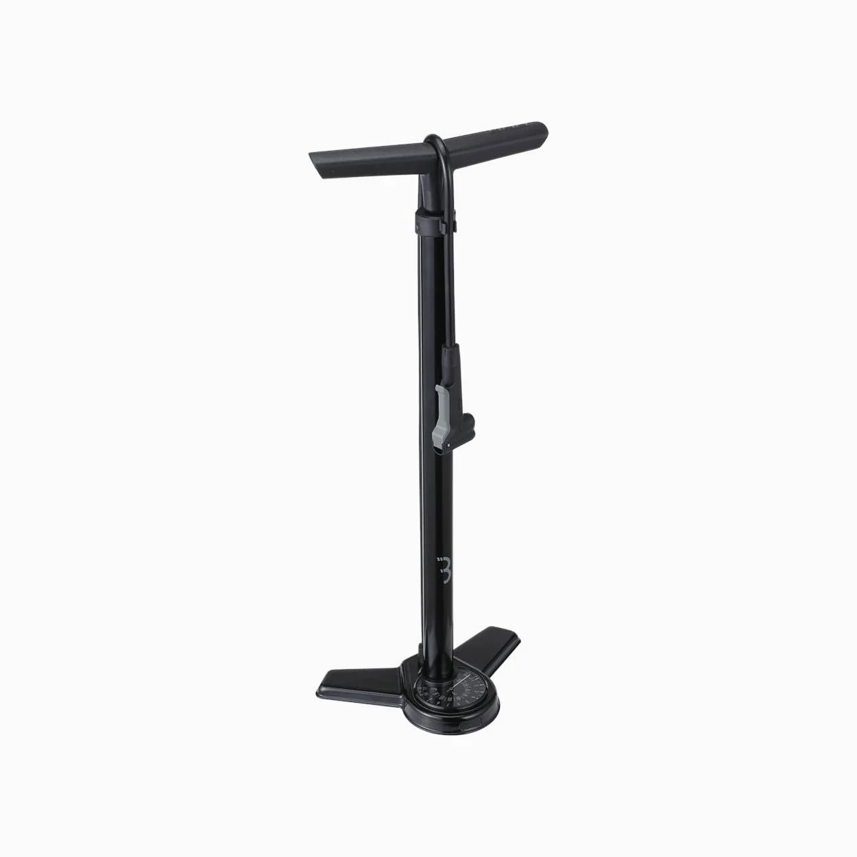 BBB Cycling AirSteel Bomba de Aire para Bicicleta | Bomba de pie con manómetro | Bomba de Mano con DualHead 3.0 para Presta Dunlop y Schrader | BFP-27 | Negro