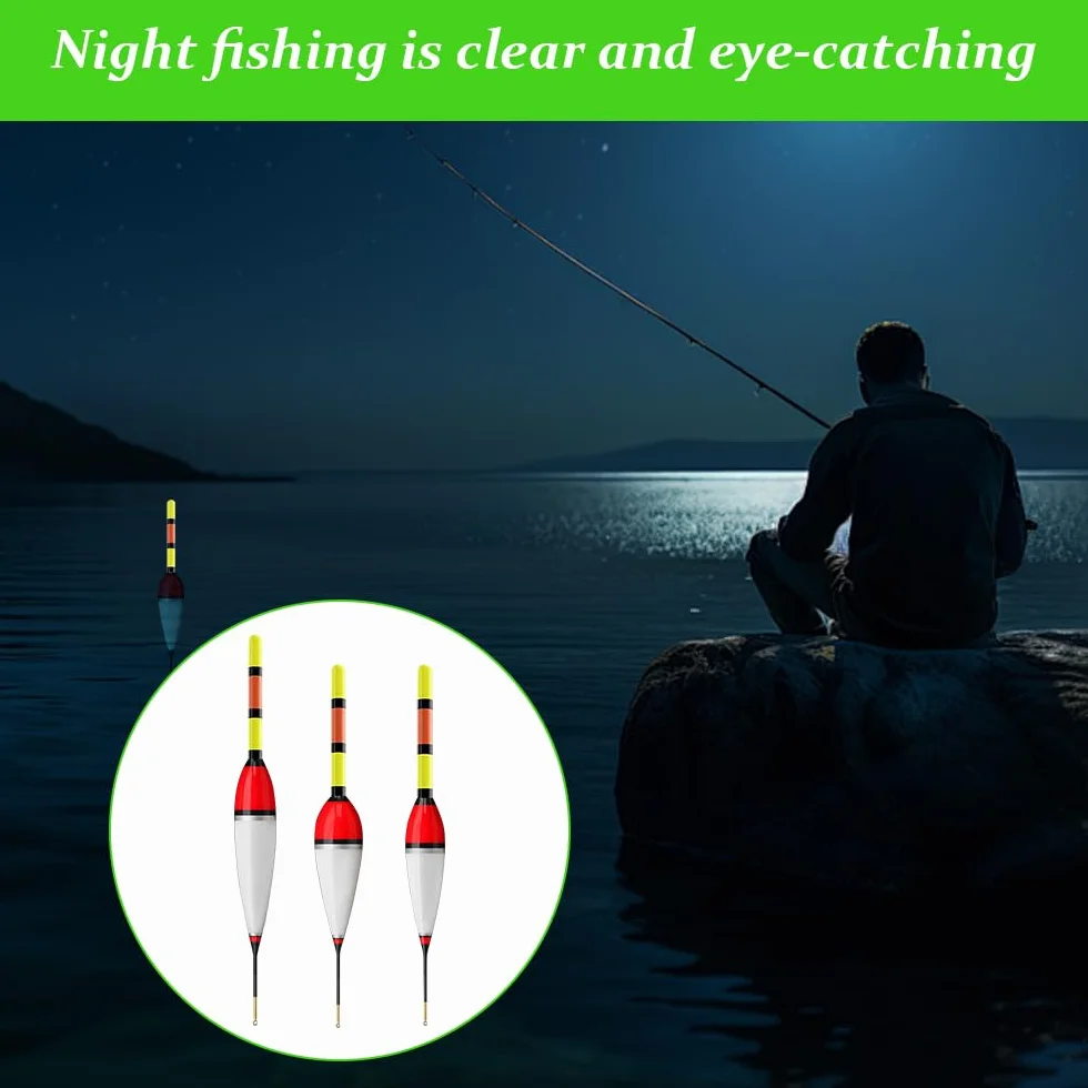 Juego de 3 poses de pesca LED, 6 g/8 g/9 g, con sensor de gravedad y base de metal