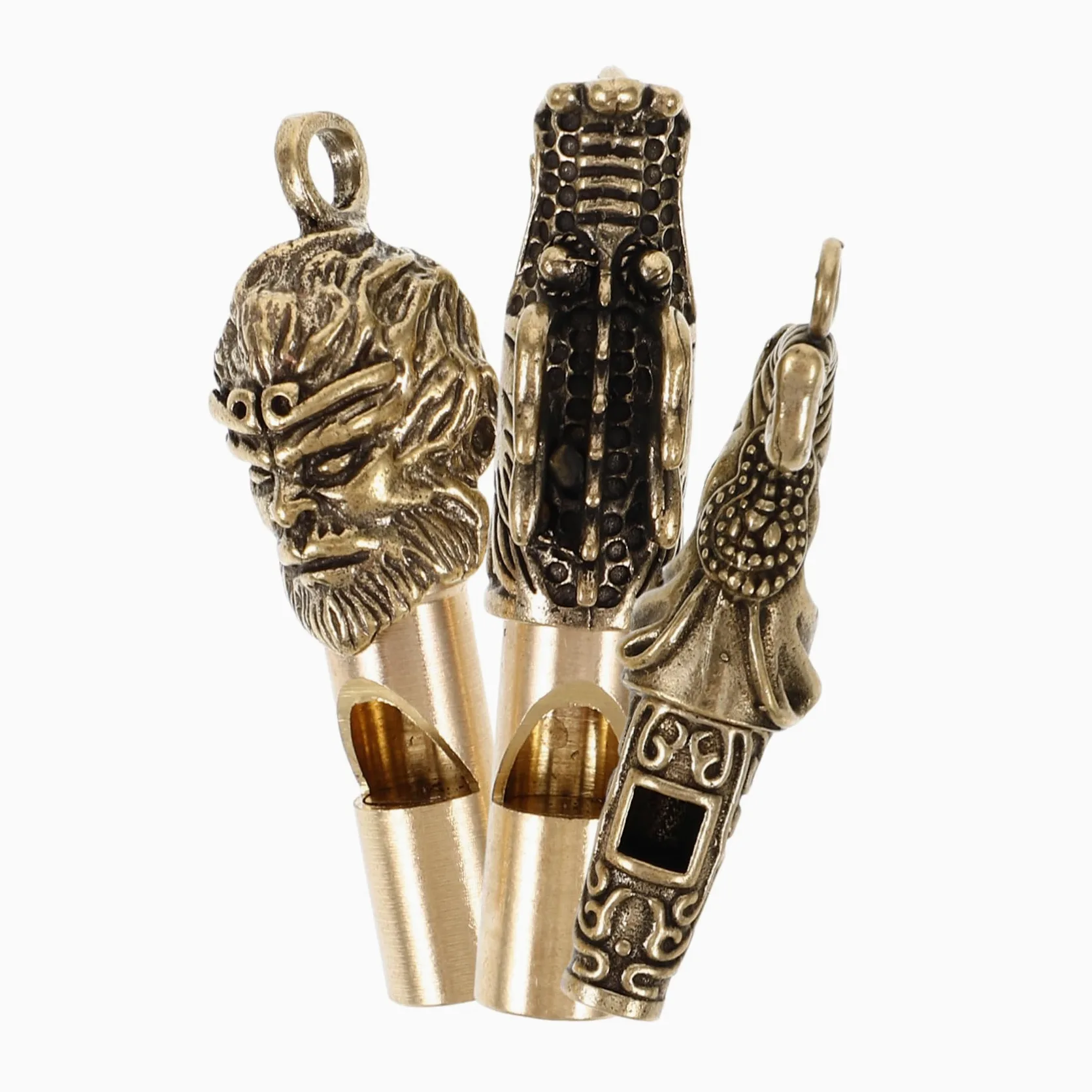 BESPORTBLE Silbato De Latón Silbato De Cobre Colgante De Silbato Accesorio Aire Libre Silbato De Senderismo Decorativo Silbato Portátil para Acampar Silbar Golden