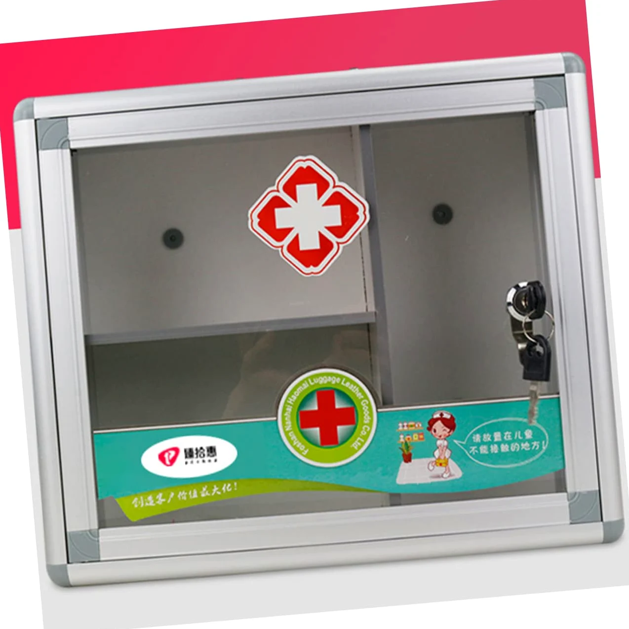 Botiquín Plata Portátil de Primeros Auxilios de Aleación de Aluminio | Tres Compartimentos Tapa, Uso en Casa y Exterior, Diseño de Pared, Contenedor de Almacenamiento para Niños