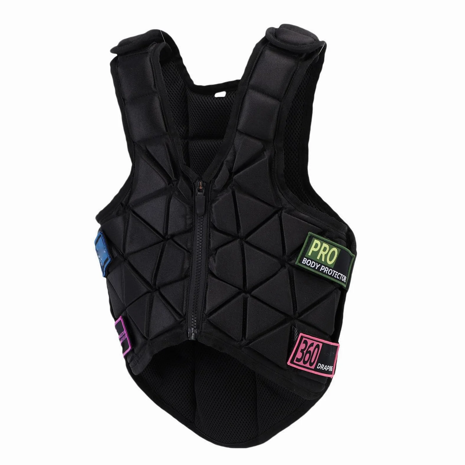 Cocoarm Chaleco para Montar a Caballo para Niños Chaleco Protector Ecuestre de Poliéster Cremallera Frontal Absorción de Golpes Forro Transpirable Ajuste Contorneado para Niños y Niñas Entrenamiento
