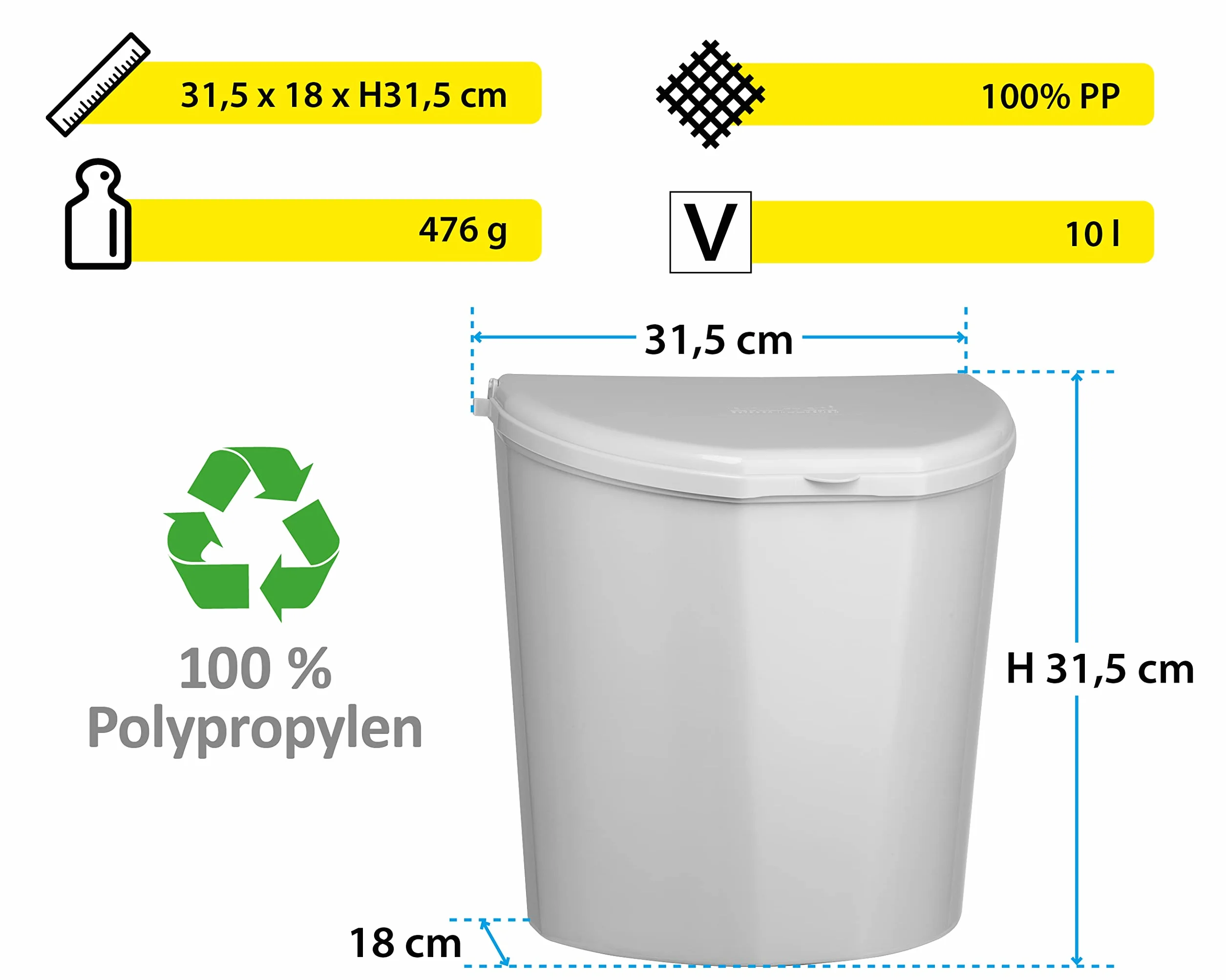 BRUNNER Pillar XL - Cubo de basura para caravana o camping