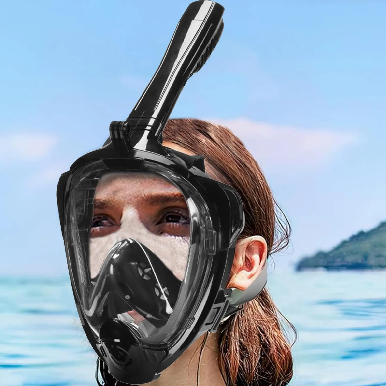 Gafas de buceo para adultos, gafas de buceo para adultos, antivaho, visión panorámica de 180°, gafas de natación, antivaho, a prueba de fugas, gafas de natación de cara completa con cordón