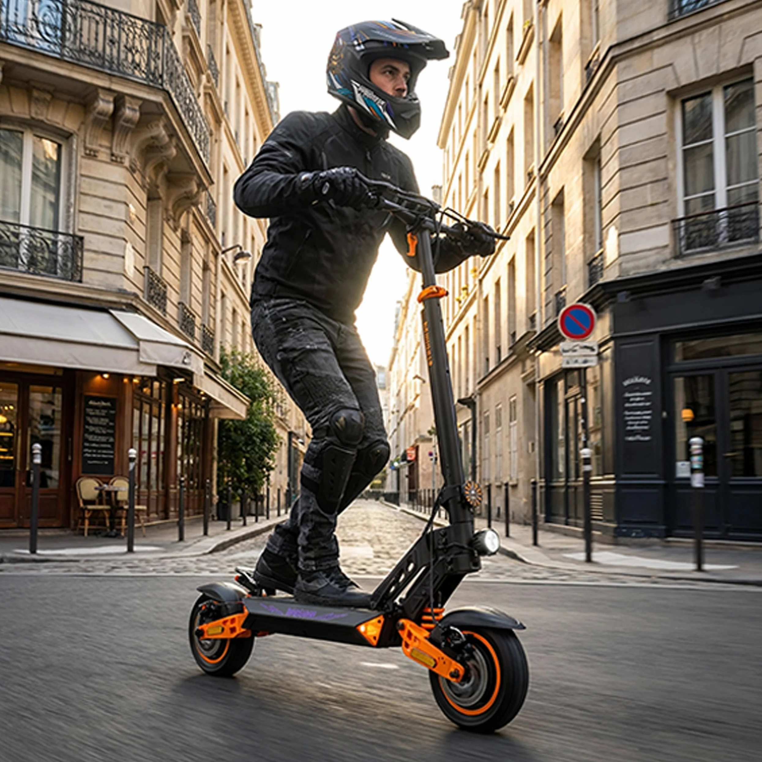 Monopatín Eléctrico Kamikaze K1 MAX – Doble Motor 2x500W, Batería 52V 20Ah, Autonomía hasta 80 km, Velocidad 20 km/h, Ruedas Grandes, Doble Freno de Disco, Suspensión, IPX5