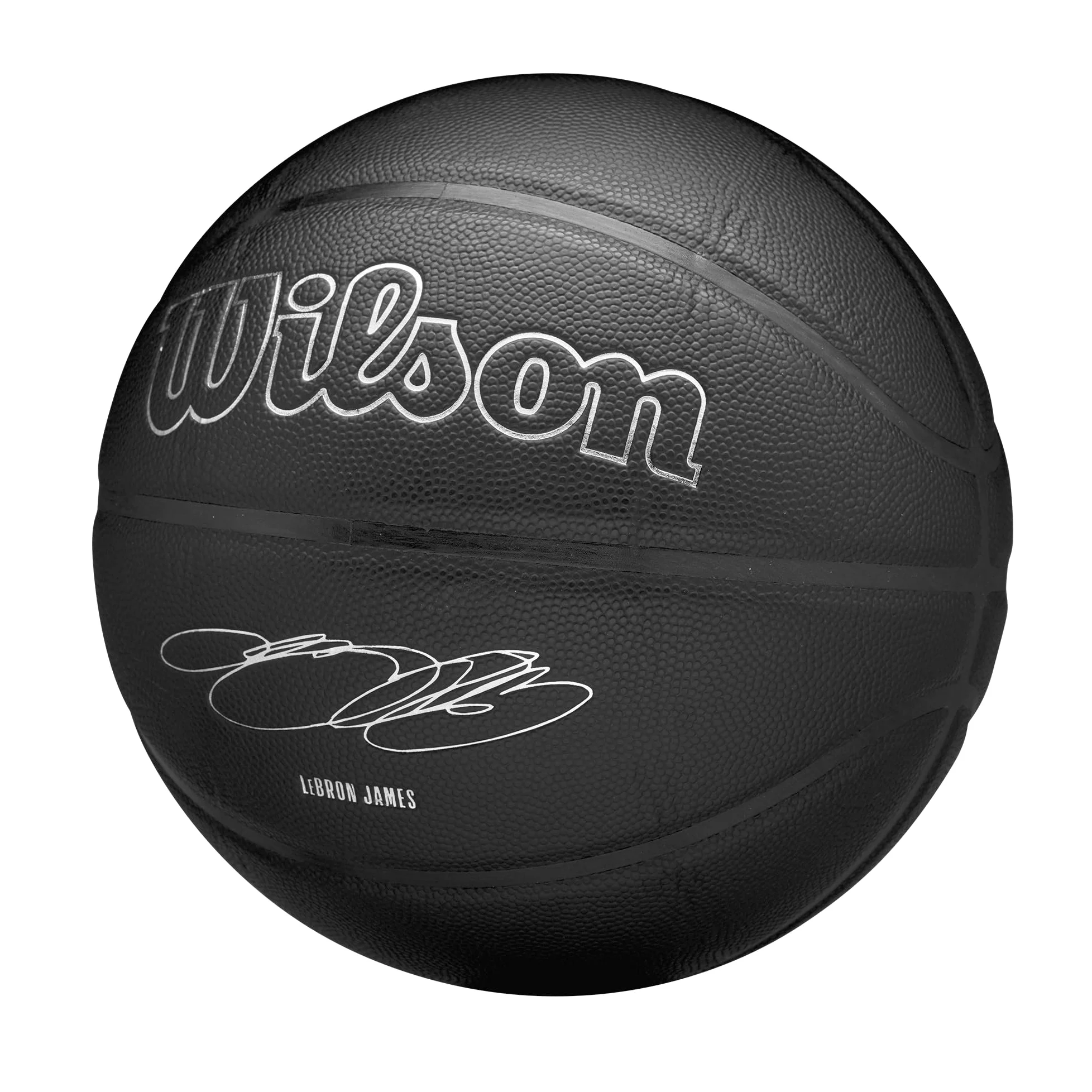 Wilson Balón NBA Player Evergreen, con Cubierta de Tacto Puro, Ideal para Juego al Aire Libre, Resistente a la Intemperie, Jugador: James, Color: Negro, Talla: 7