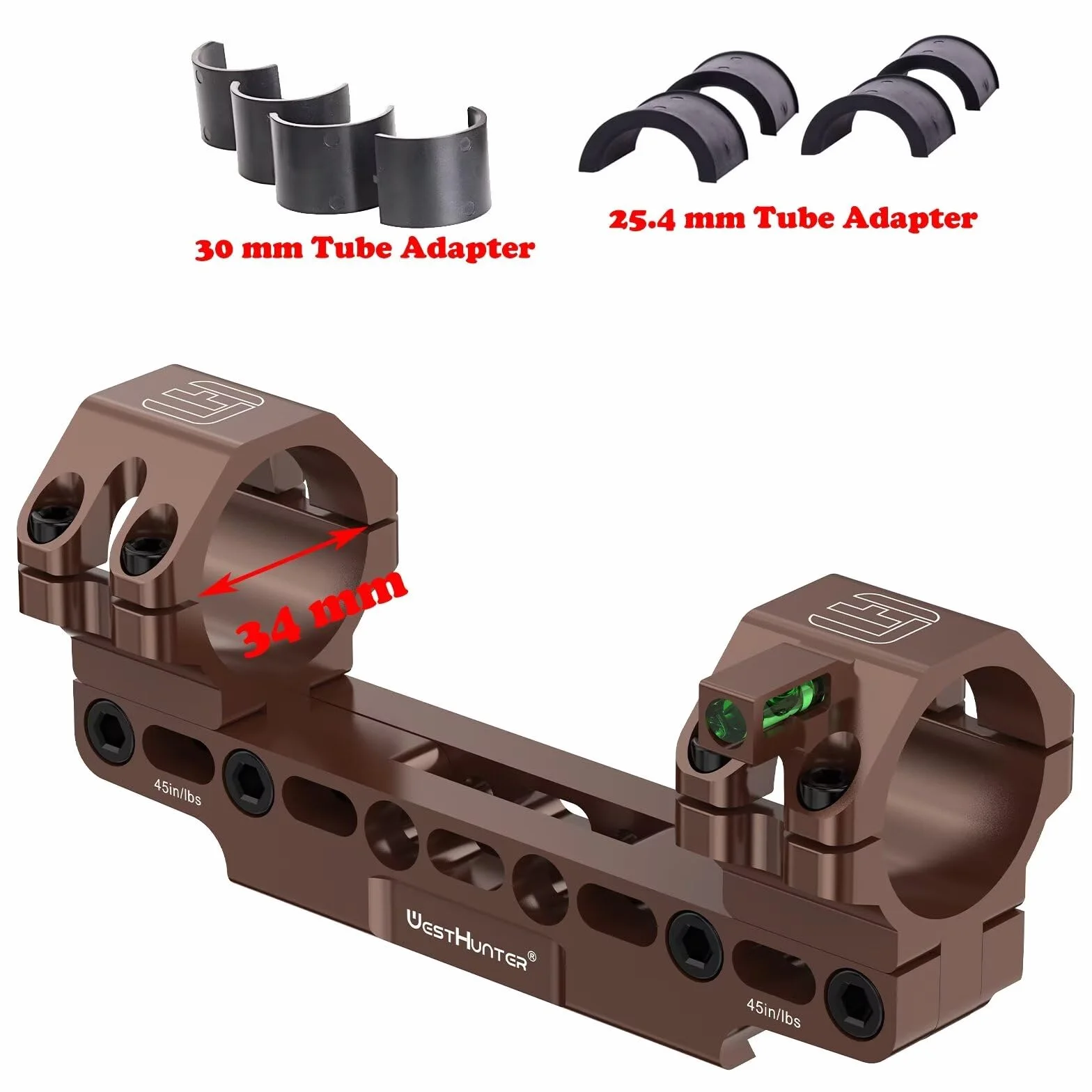 WestHunter Optics Precision WH304 Dovetail Scope Mount, Exclusiva para Competencias Deportivas | Brown