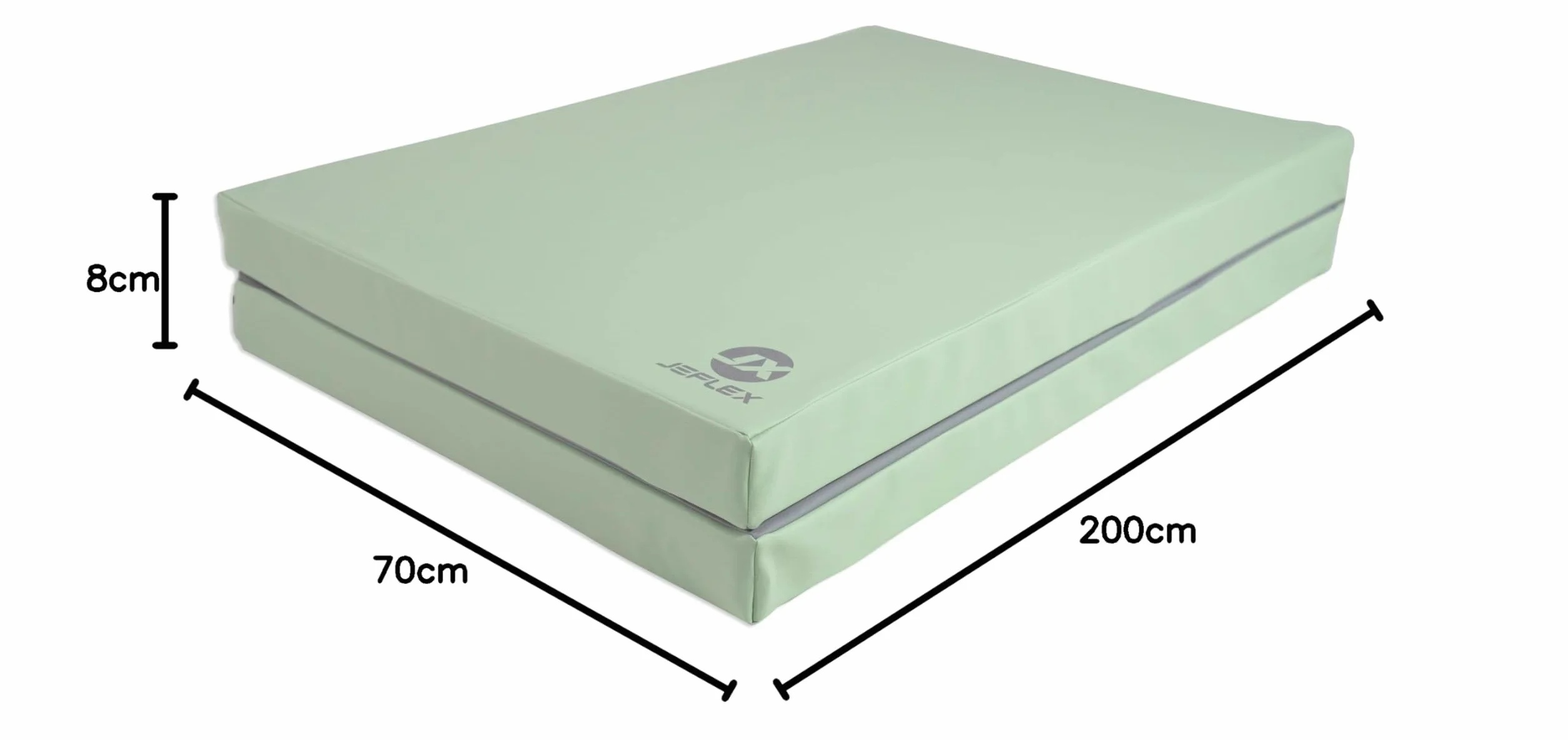 Jeflex – Esterilla plegable y esterilla de gimnasia plegable 1 vez – 200 x 70 x 8 cm – Fabricado en Alemania/esterilla de gimnasia portátil/ahorra espacio y esterilla de juego para habitación infantil