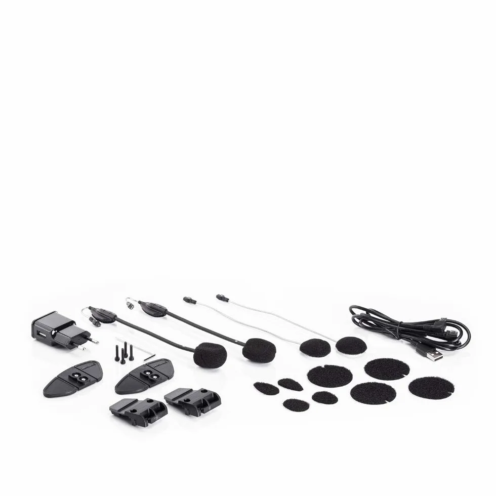 Midland Intercomunicador Bluetooth Dual BT NEXT PRO, Auriculares Bluetooth para Cascos de Moto con Altavoces Hi-Fi, Supresión de Ruido, Comunicación Hasta 8 Personas y 1,6 km - 2 Auriculares