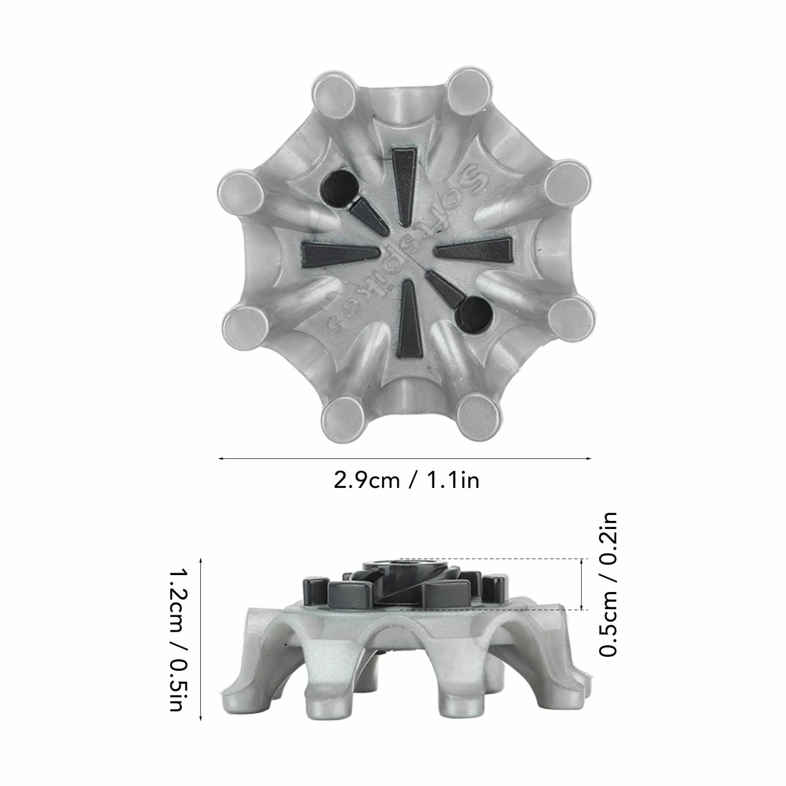 Drfeify Clavos para Zapatos de Golf, 20 Piezas Diseño Antideslizante, Repuestos de Tacos Resistentes con Extractor Incluido para Golfistas en Campos de Hierba y Suelos Duros