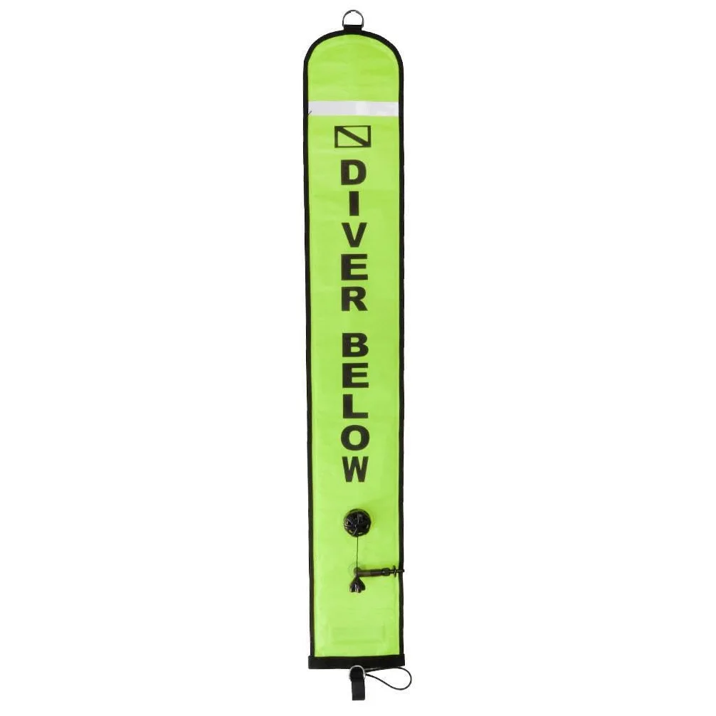 Boya de señalización Facial de Buceo Quick Blow | sobrepresión y bandas reflectantes para mayor visibilidad. Incluye tubo de señalización de buceo y equipo de seguridad.