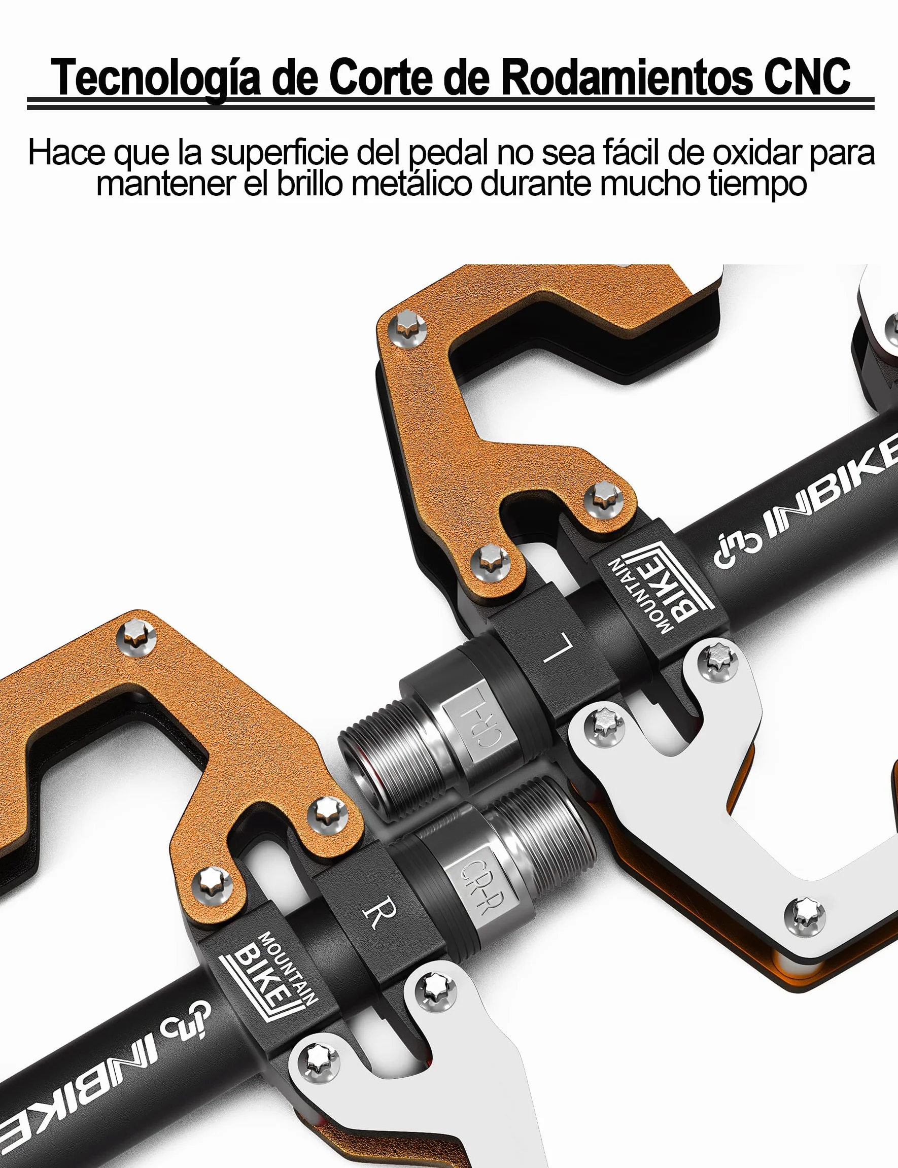 INBIKE Pedales Bicicleta Pedales Plataforma De Aluminio Rodamiento De Acero Cromado 9/16 para Bicicleta De Montaña Carretera