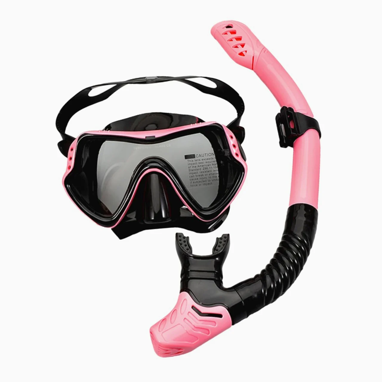 Gafas De Buceo y Esnórquel para Adultos Conjunto De y Tubo De Diseño De Ventana Única Antivaho y Color Rosa Marco