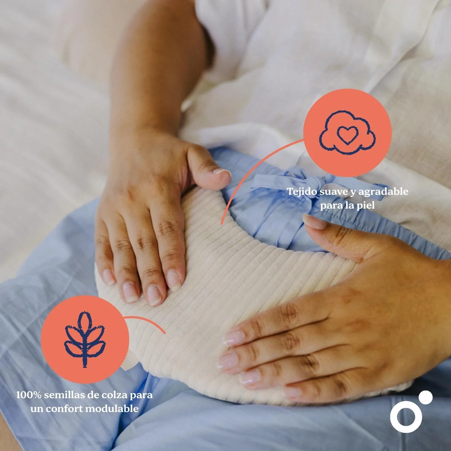 doomoo Almohadilla Térmica Snoggy Mom - Forma ergonómica, Sand, para aliviar dolor menstrual, endometriosis y posparto, caliente o fría