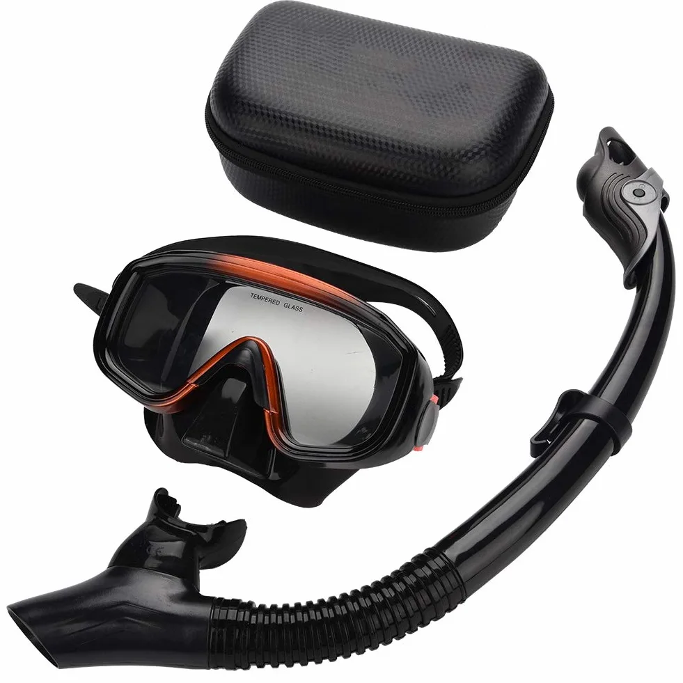Gafas de Buceo, Snorkel de Gran Angular, Máscara de Natación Subacuática, Gafas de Snorkel con Estuche de Transporte