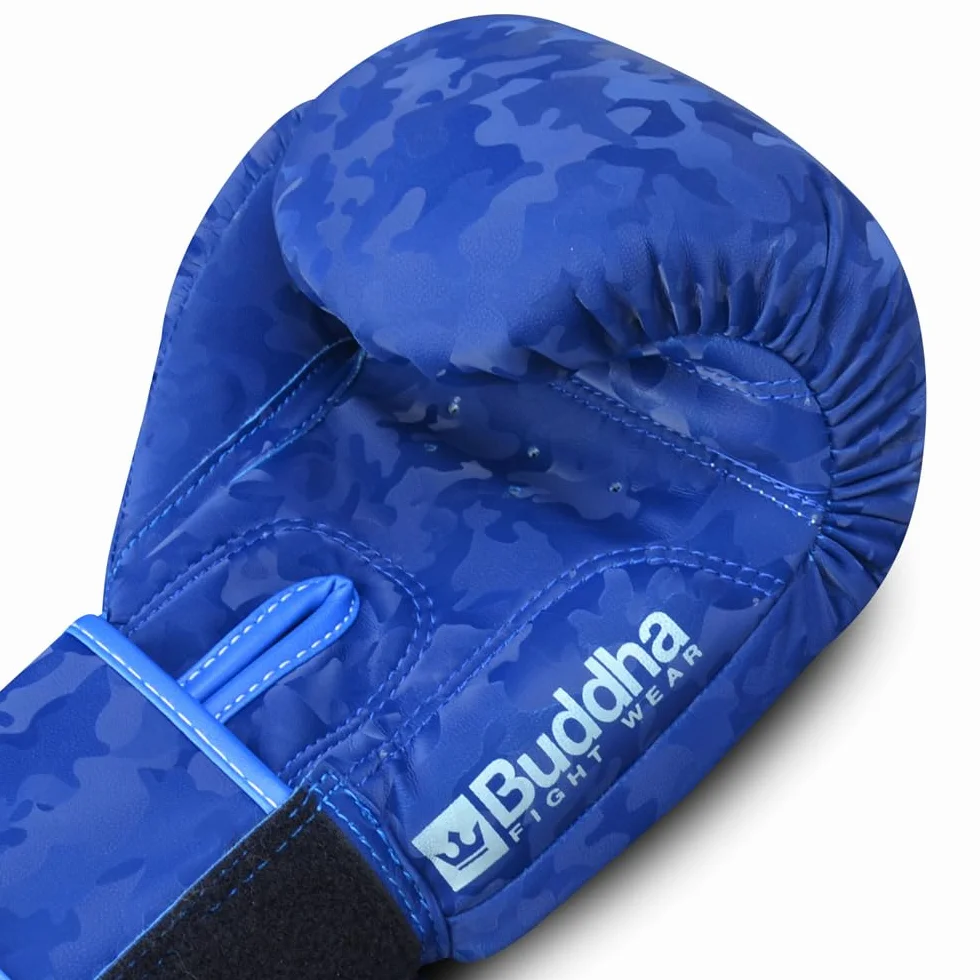 BUDDHA FIGHT WEAR - Guantes de Boxeo Thailand - Muay Thai - Kick Boxing - Piel Sintética Tejido Interior Resistente A Los Olores - Varios Diseños