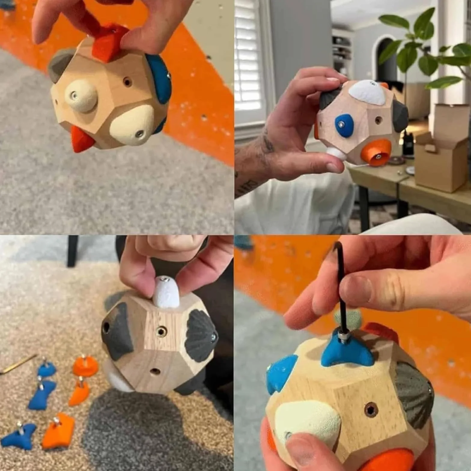 Bloque de Boulder Hecho a Mano - Desarrolla Fuerza y Precisión, Bola 3D de Boulder para Escalada, Balones de Entrenamiento para Escalada para Usar en Cualquier Momento, Bola de Entrenamiento
