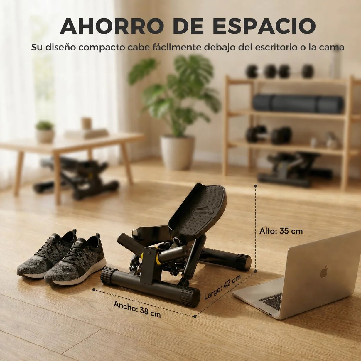 Niceday Twist Stepper Fitness Casa, Swing Stepper con Cuerdas Elásticas, Mini Stepper 2 en 1 con Pantalla LCD, Entrenador de Piernas y Brazos hasta 100 kg, Ideal para Ejercicio en Casa.