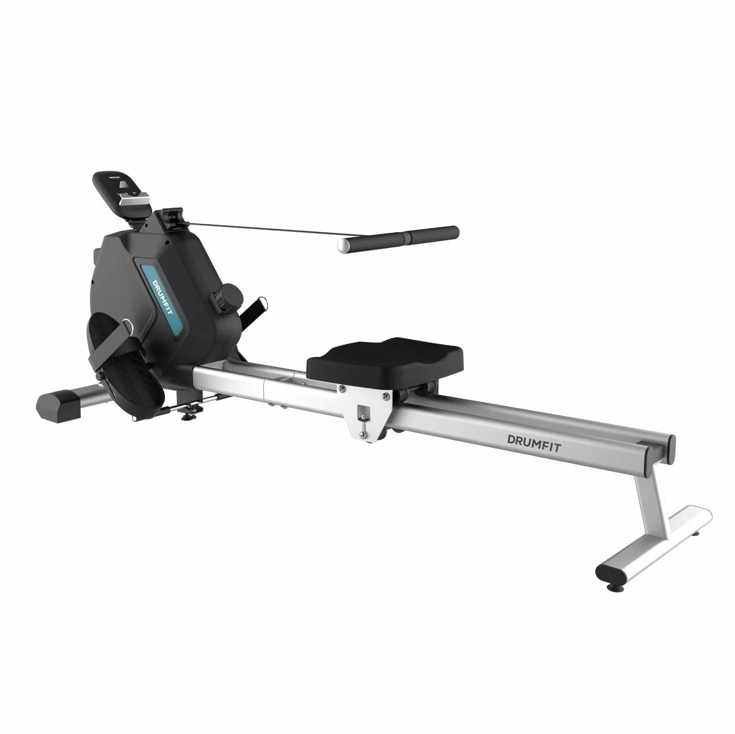Cecotec Máquina de remo DrumFit Rower, Resistencia Magnética, 10 Niveles, Volante de Inercia, Deslizamiento Silencioso, Display LCD, Diseño compacto y Ruedas