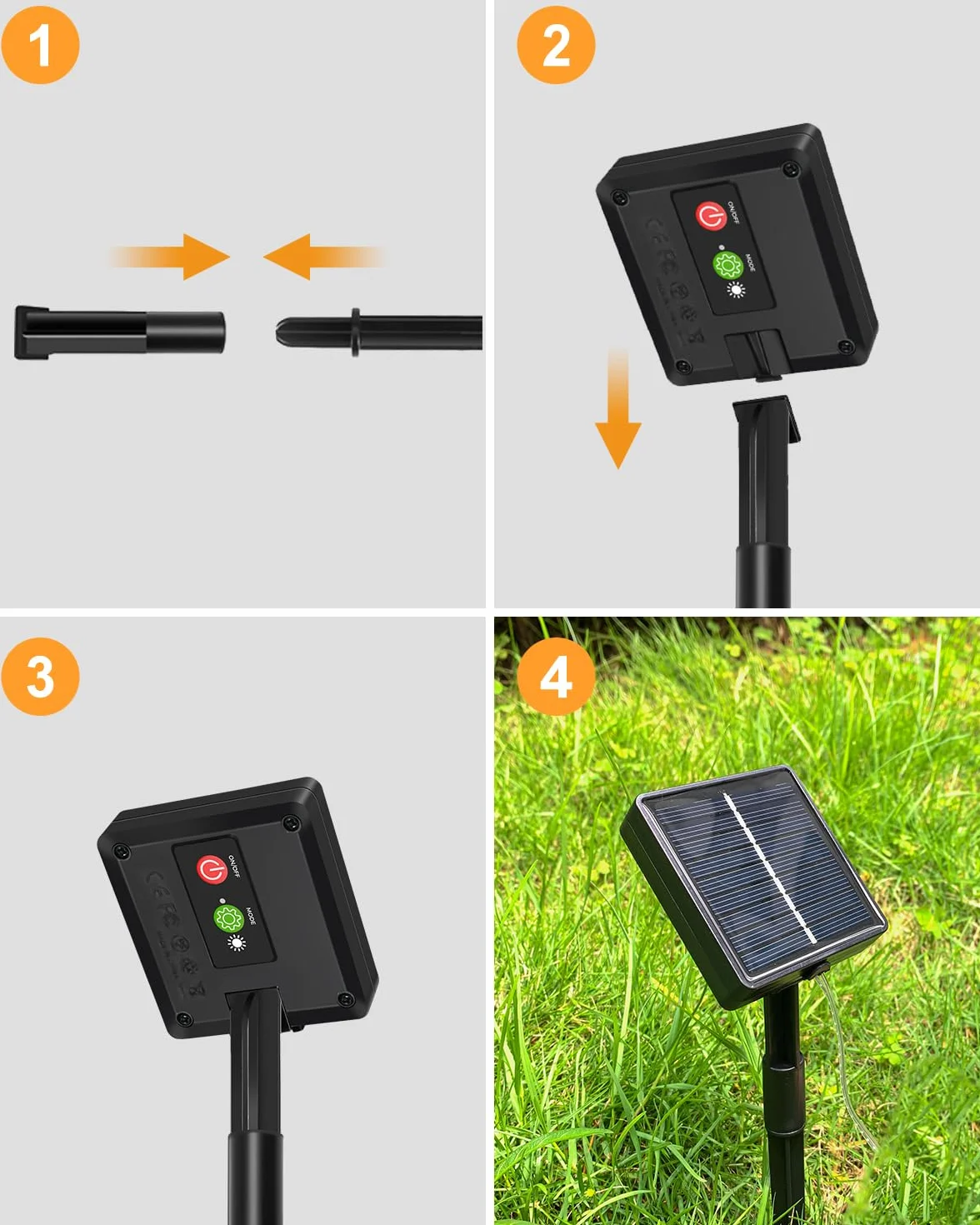 Btfarm Manguera de luces solares para exteriores 10 m 100 LED IP65 8 modos