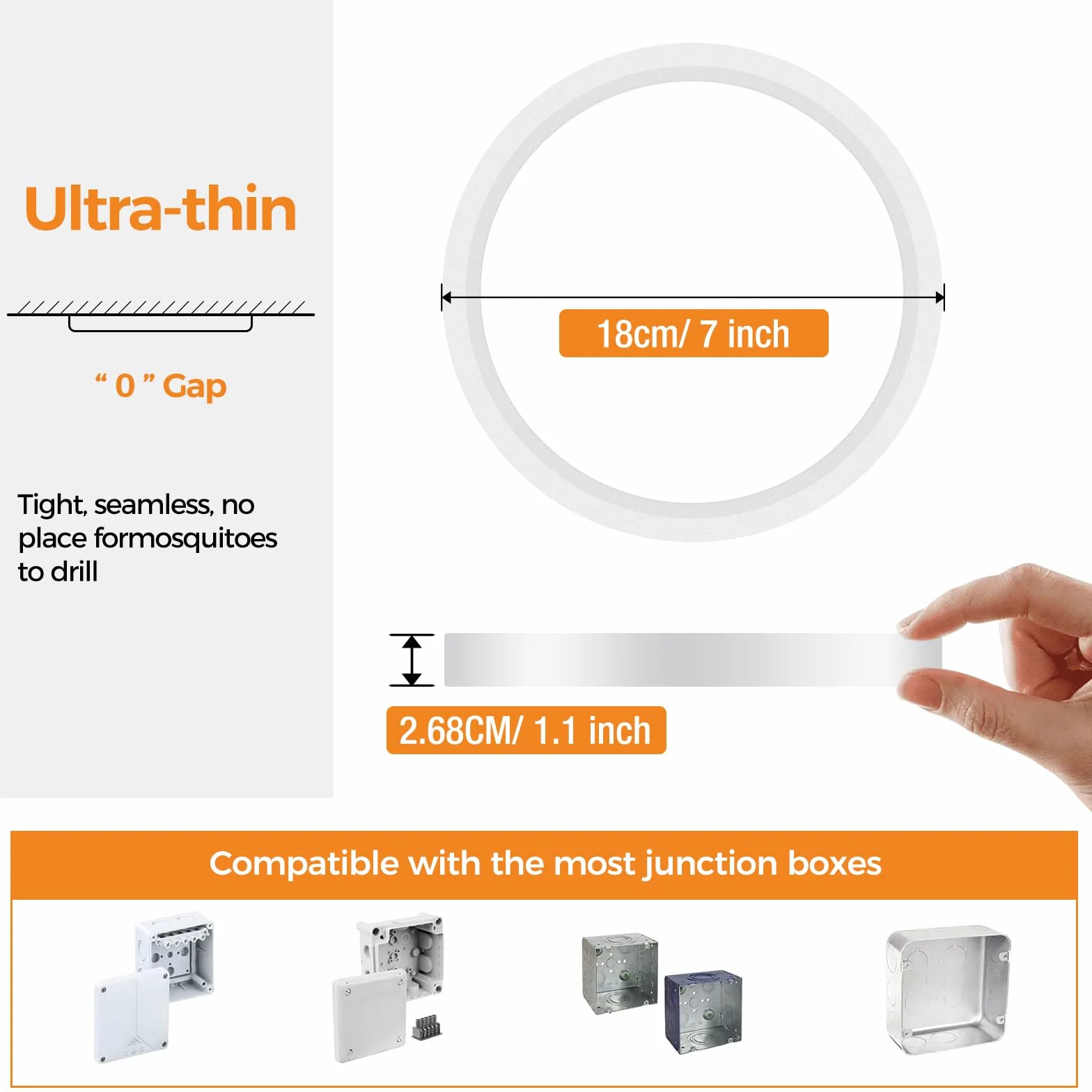 Plafon LED Techo 15W 1500LM 3000K/4000K/6500K Regulable IP44 Impermeable 18CM slochi