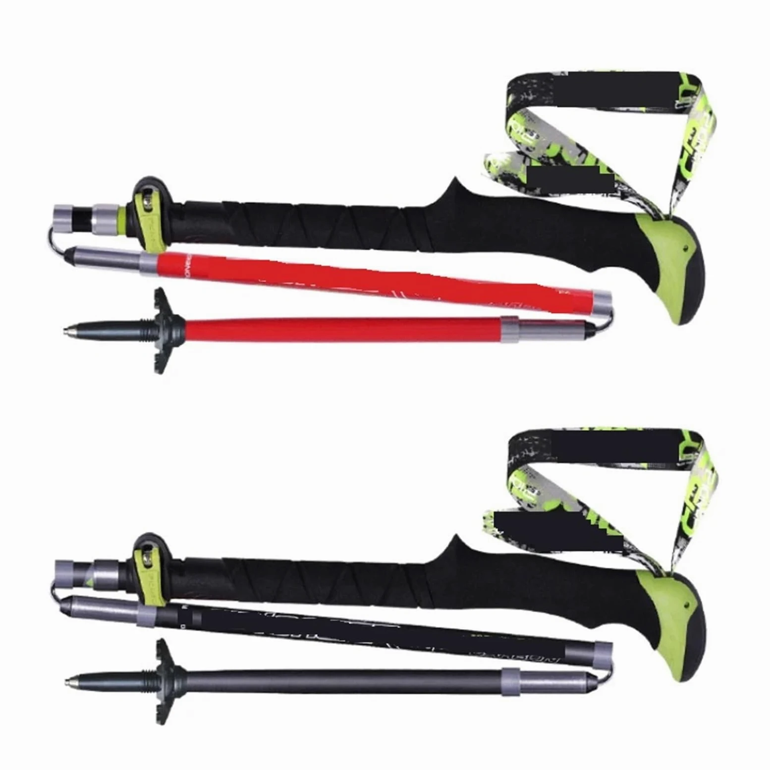Bastón de Trekking Plegable, Ligero y de Cierre rápido, para Senderismo, Carreras, Exteriores, Fibra de Carbono, 115-135 cm