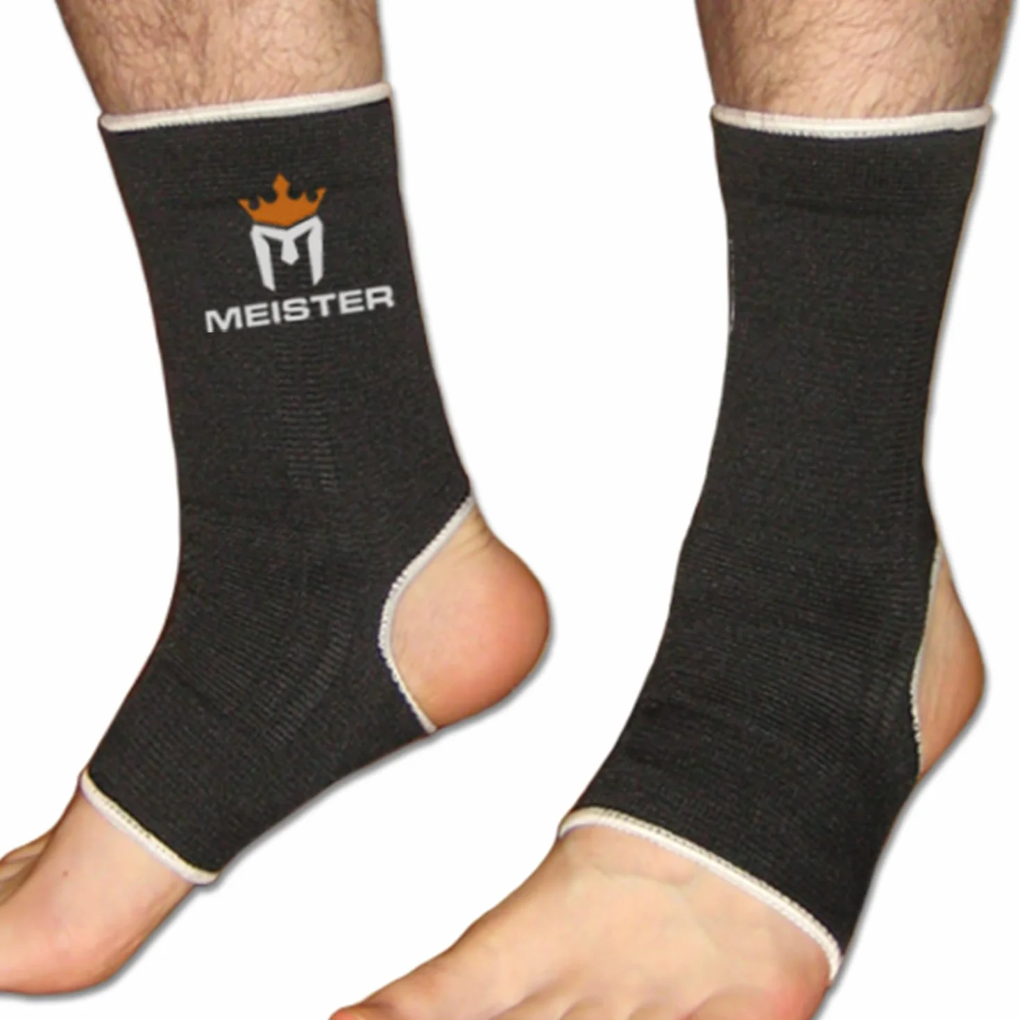 Meister Tobilleras de Sujeción para Muay Thai y MMA (Par) - Juvenil Negro