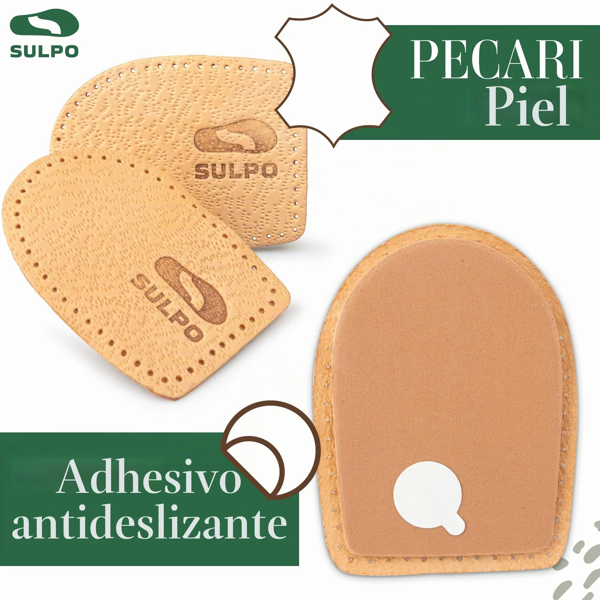 Sulpo 2 Pares Plantillas Talón para Zapatos Hombre Mujer - Elevador Talón Beige 5 mm Talla 41-46
